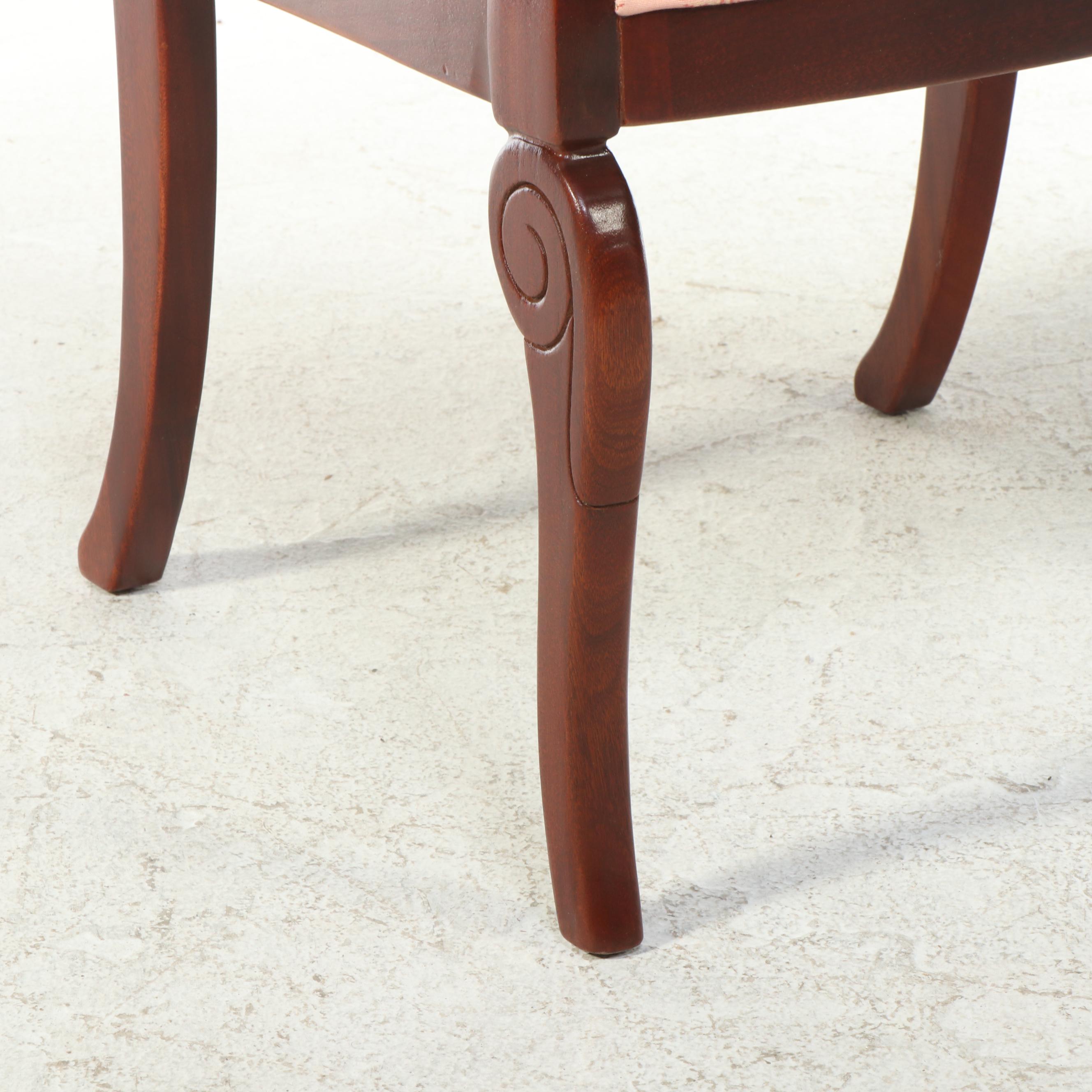 Classical Style Mahogany Armchair Plus Bombay Company Pedestal