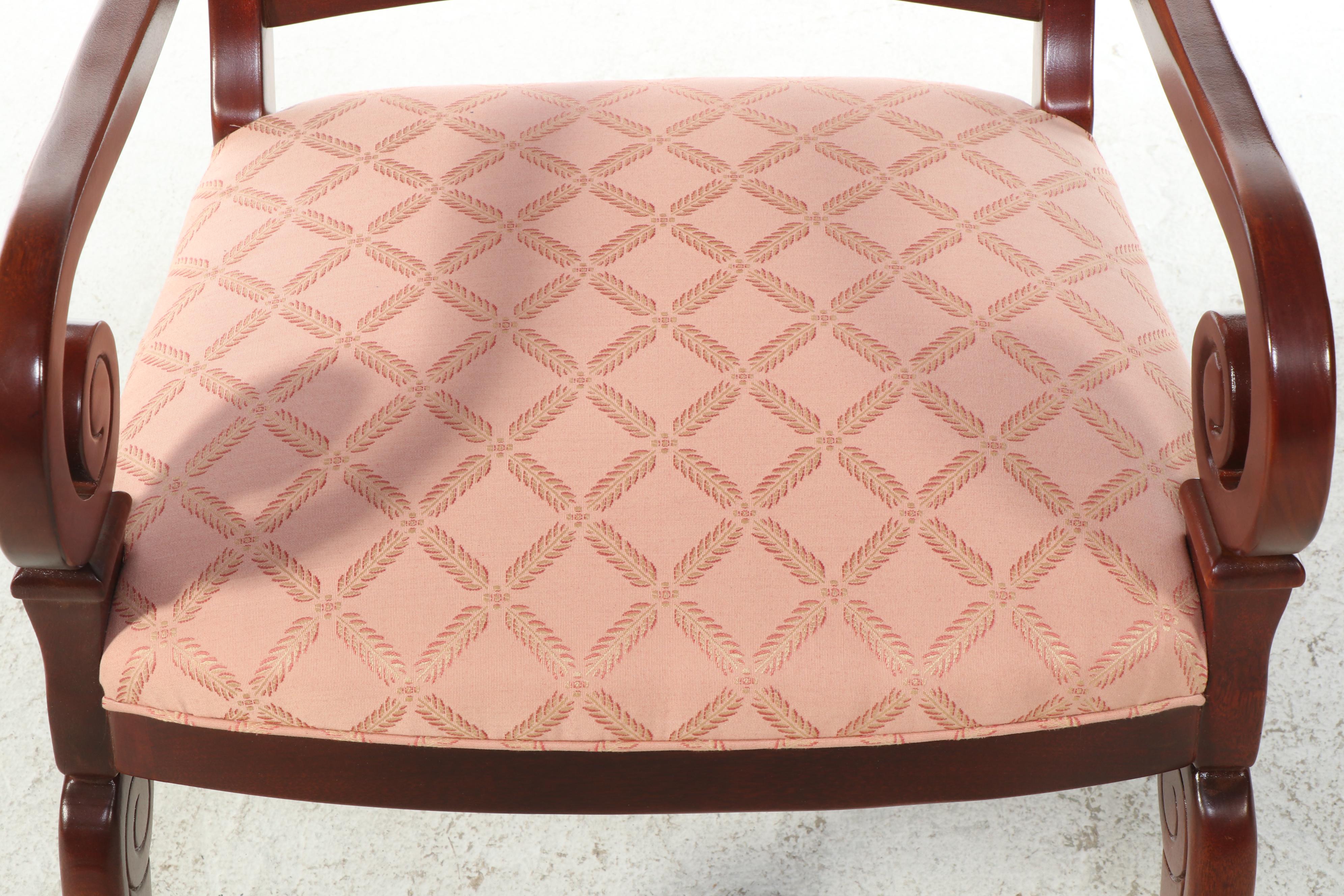 Classical Style Mahogany Armchair Plus Bombay Company Pedestal