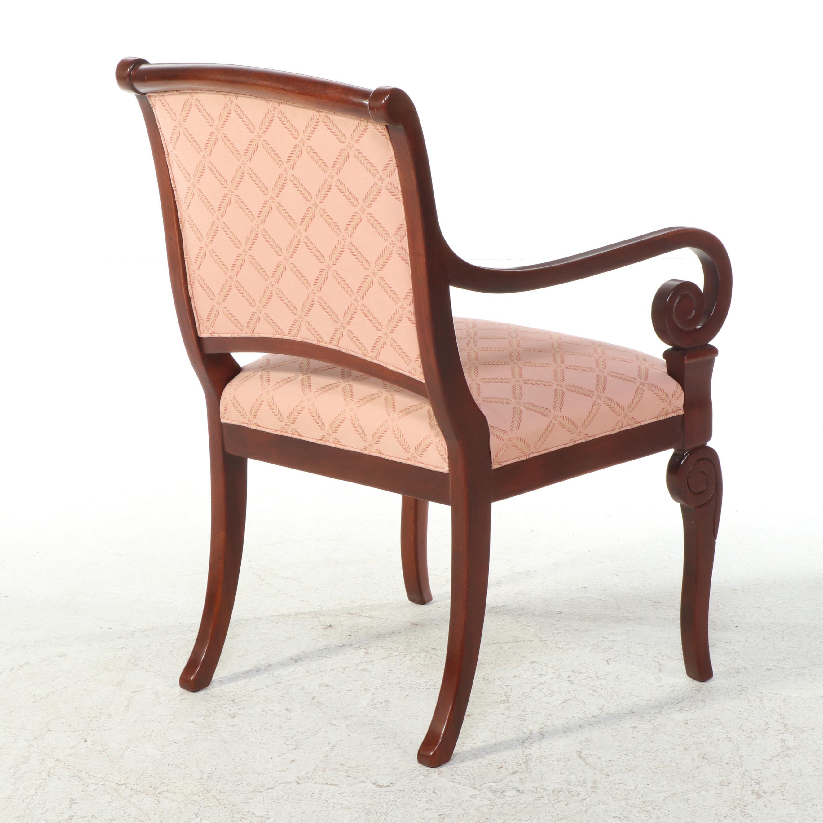 Classical Style Mahogany Armchair Plus Bombay Company Pedestal