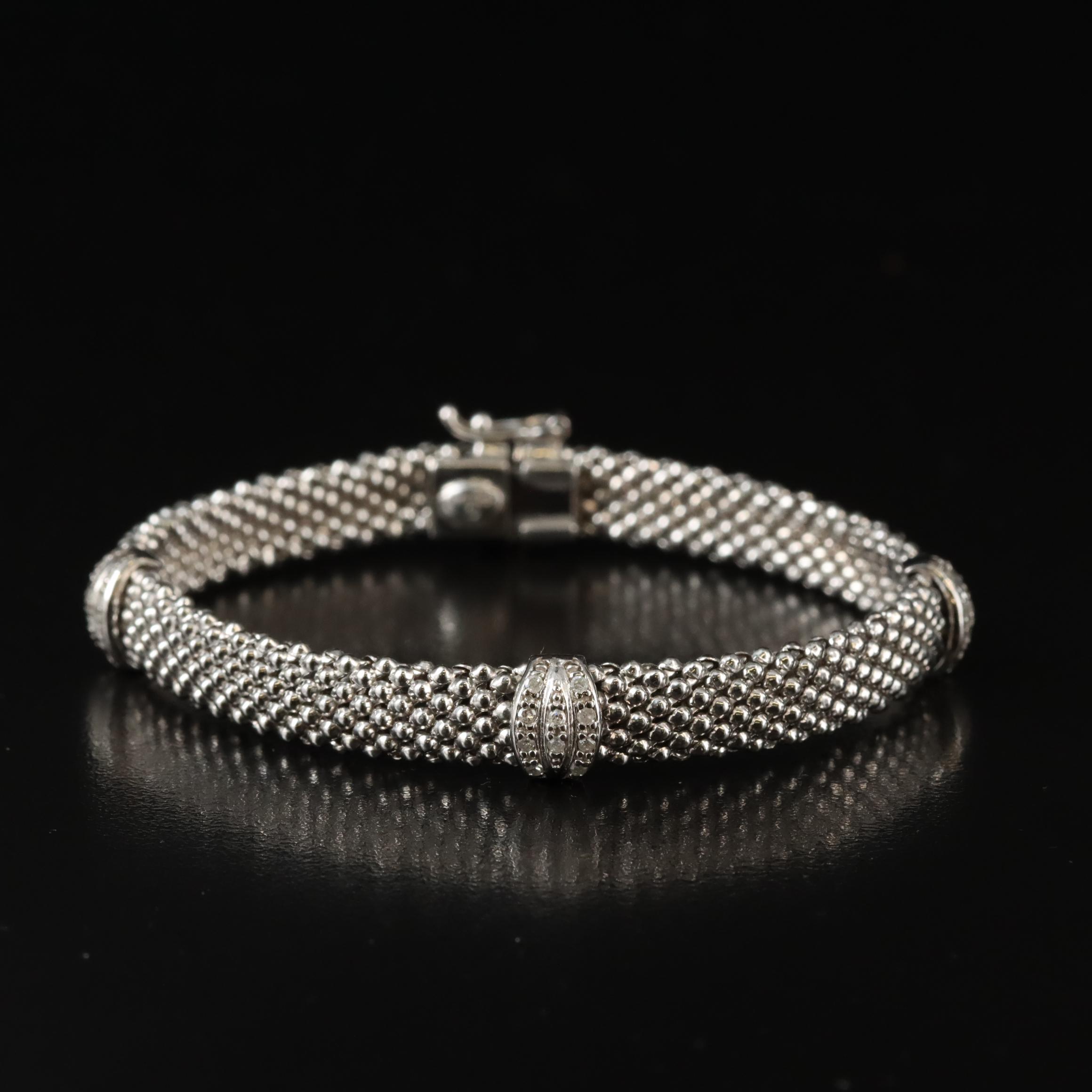 Italian Sterling Diamond Bracelet
