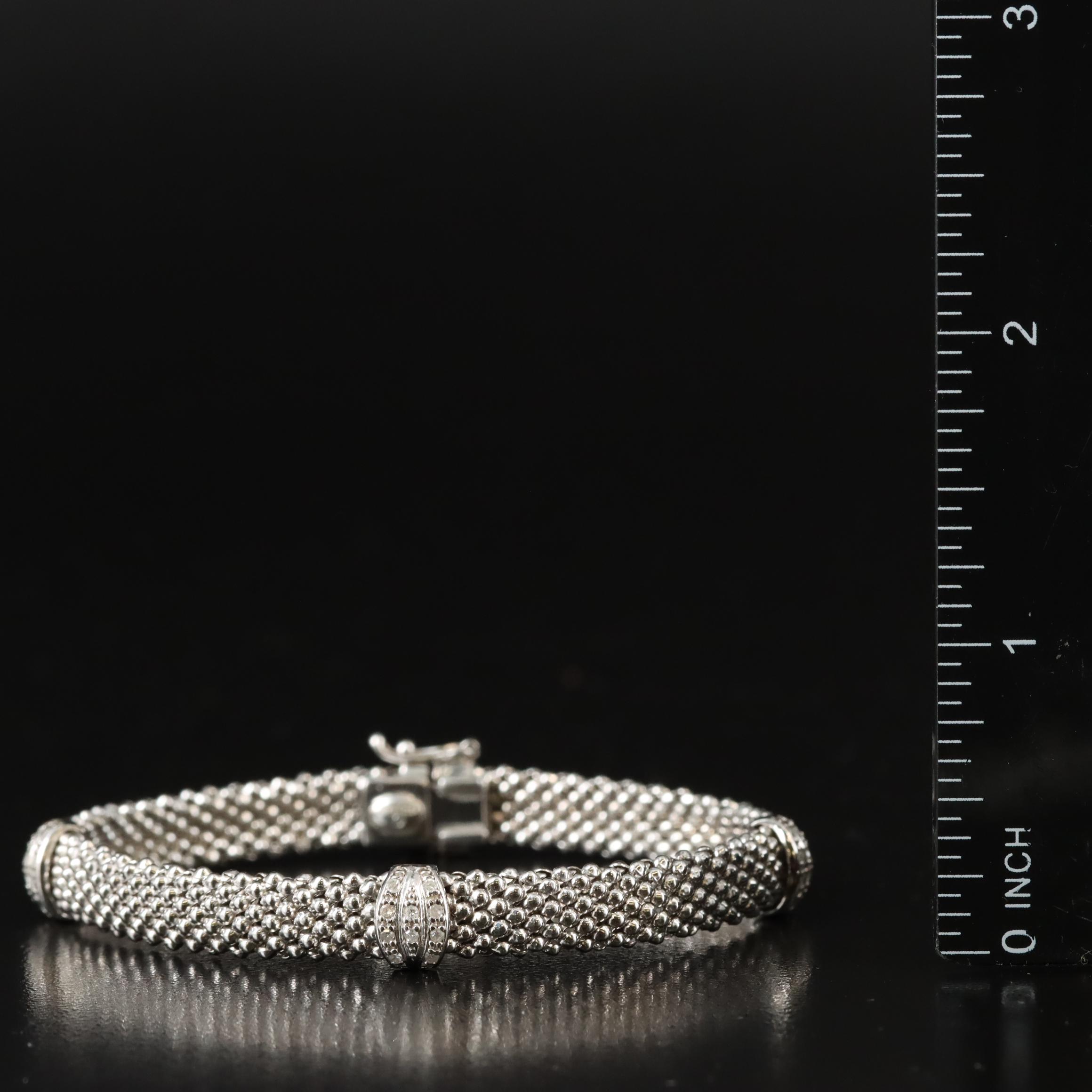 Italian Sterling Diamond Bracelet