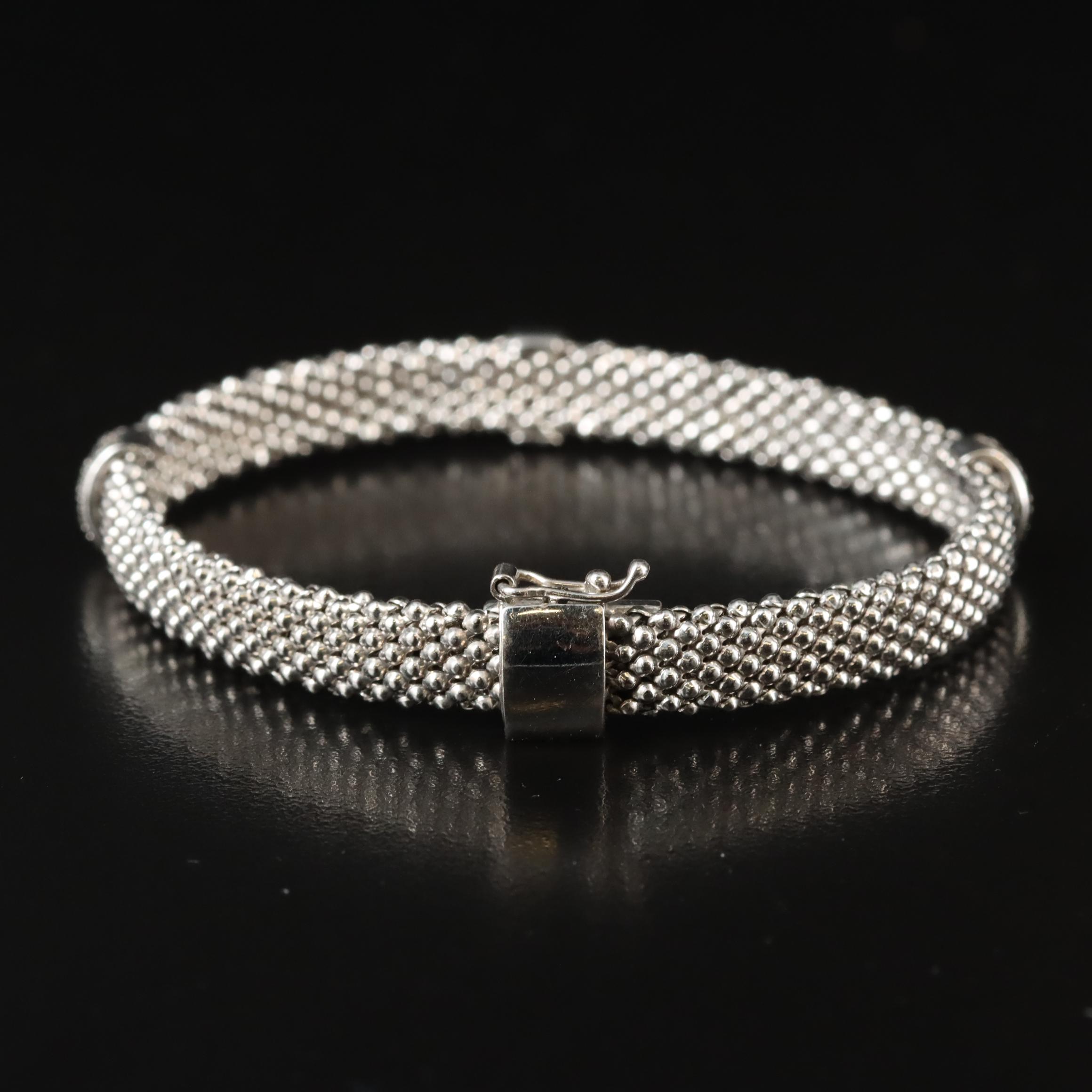 Italian Sterling Diamond Bracelet