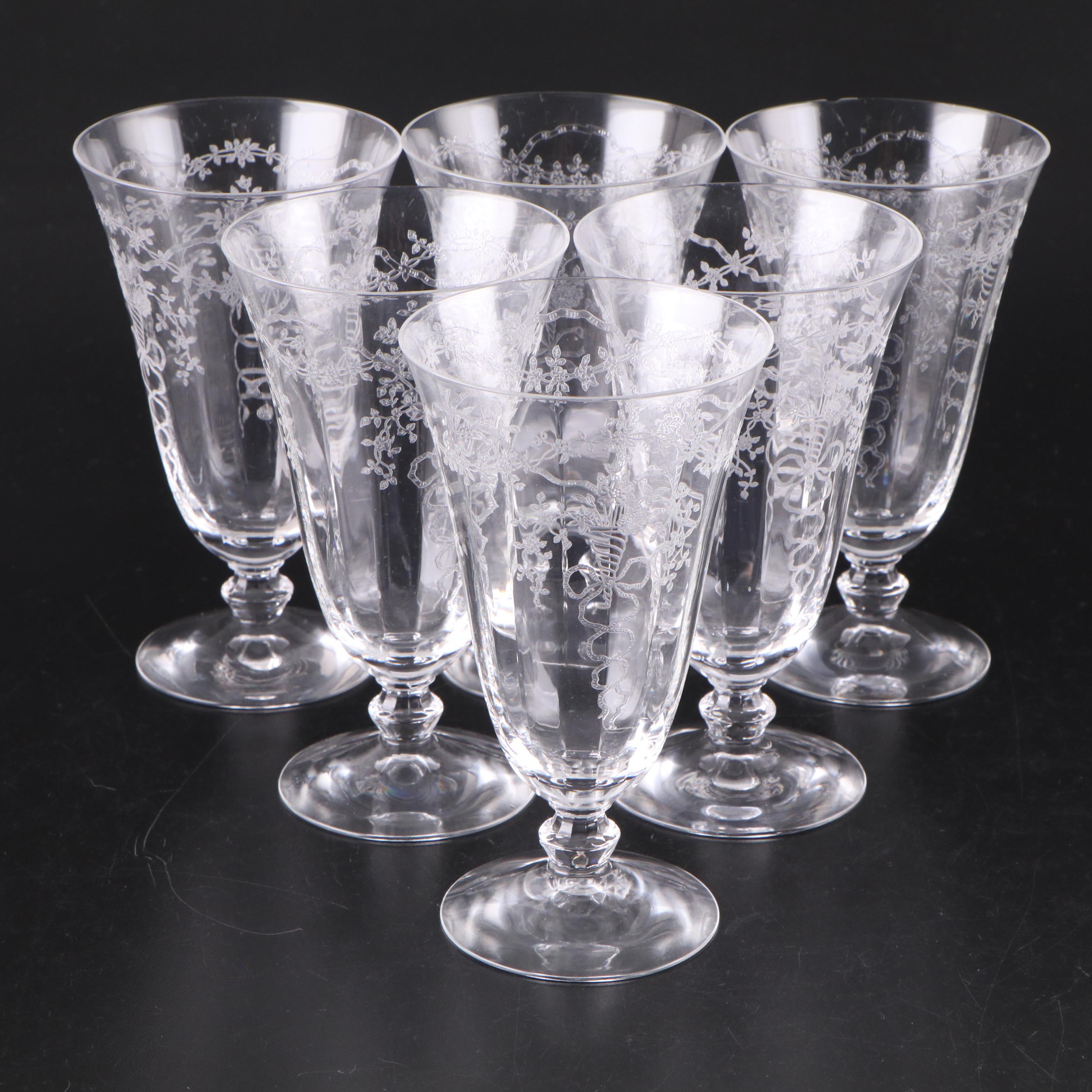 Fostoria "Corsage" Etched Glass Stemware, 1935-1959