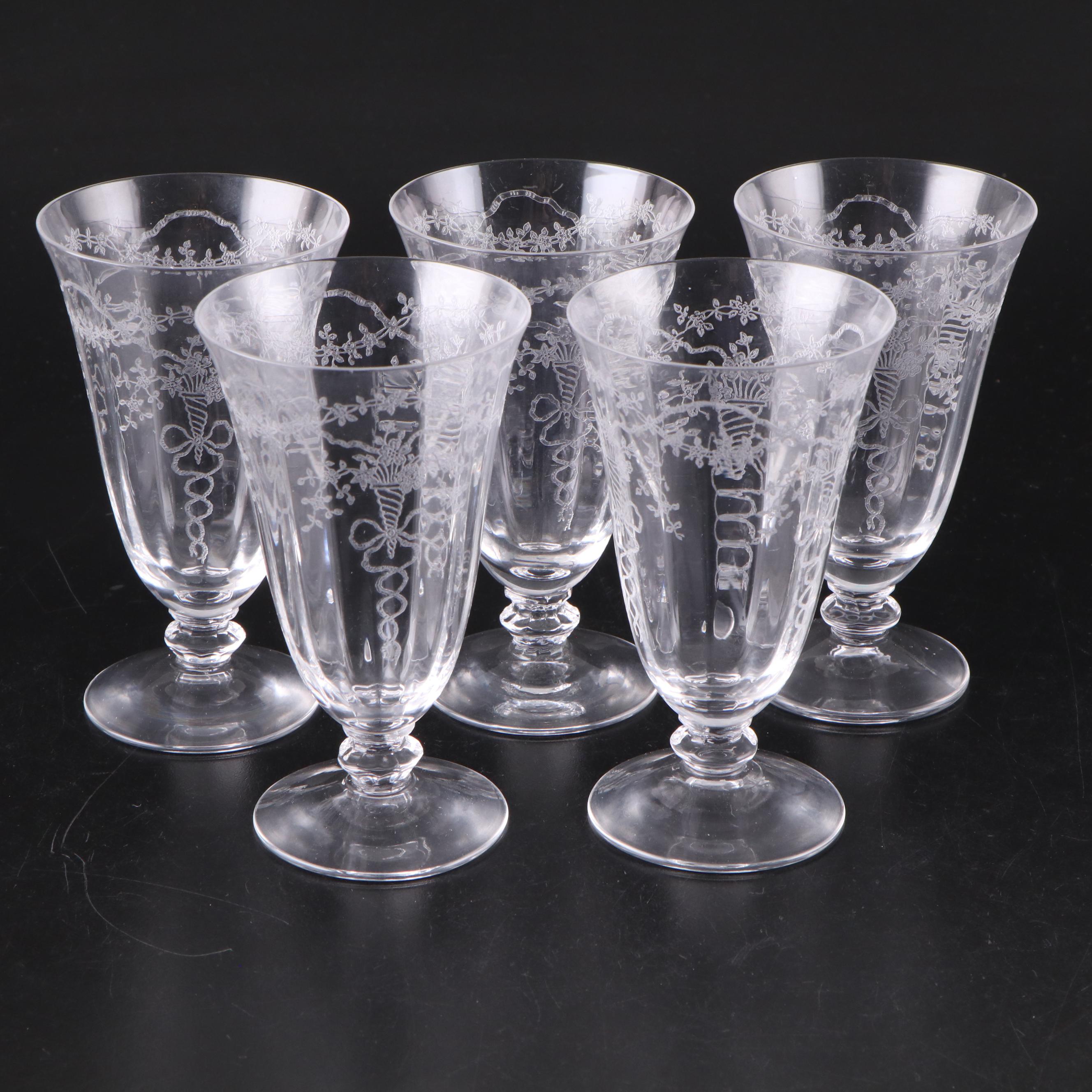 Fostoria "Corsage" Etched Glass Stemware, 1935-1959