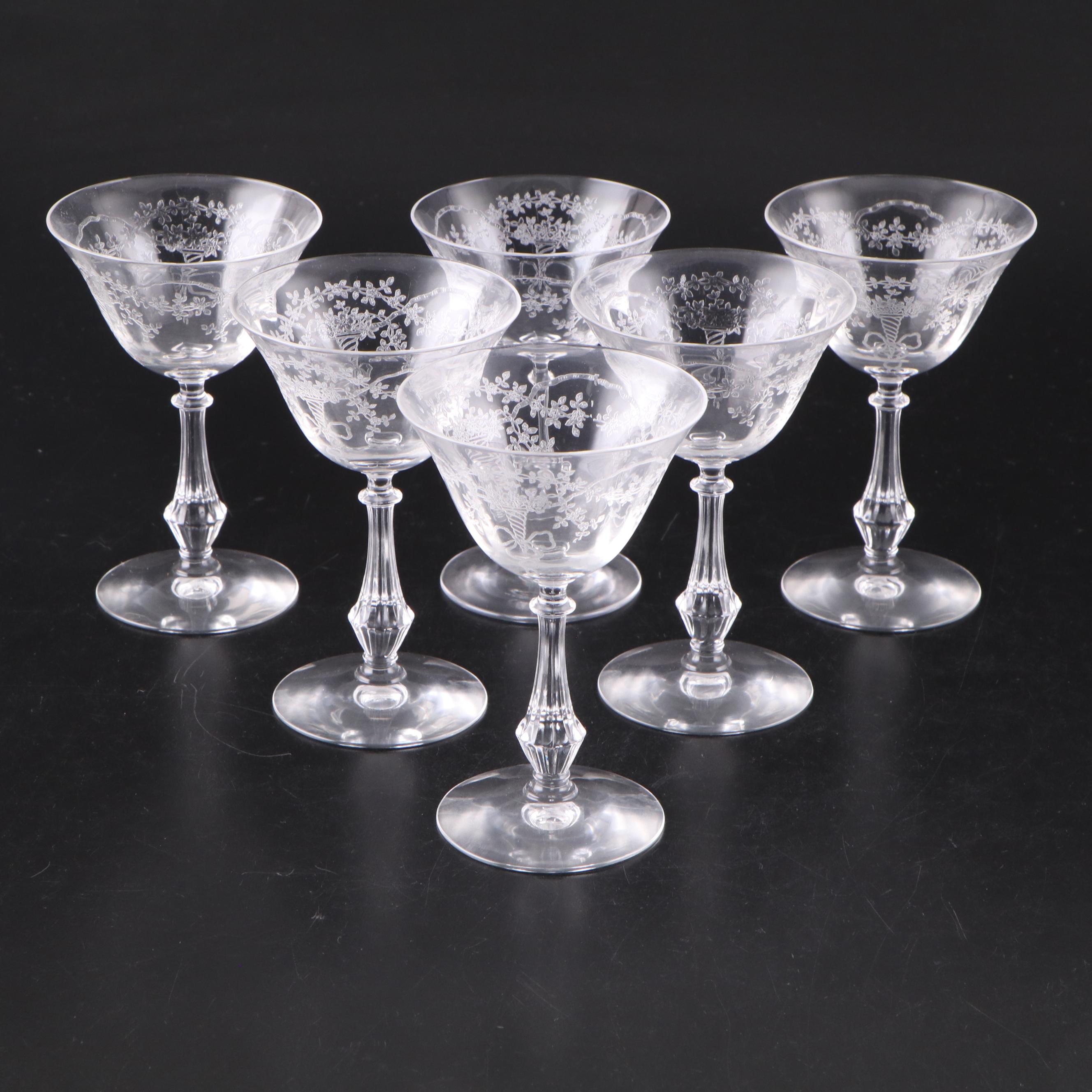 Fostoria "Corsage" Etched Glass Stemware, 1935-1959