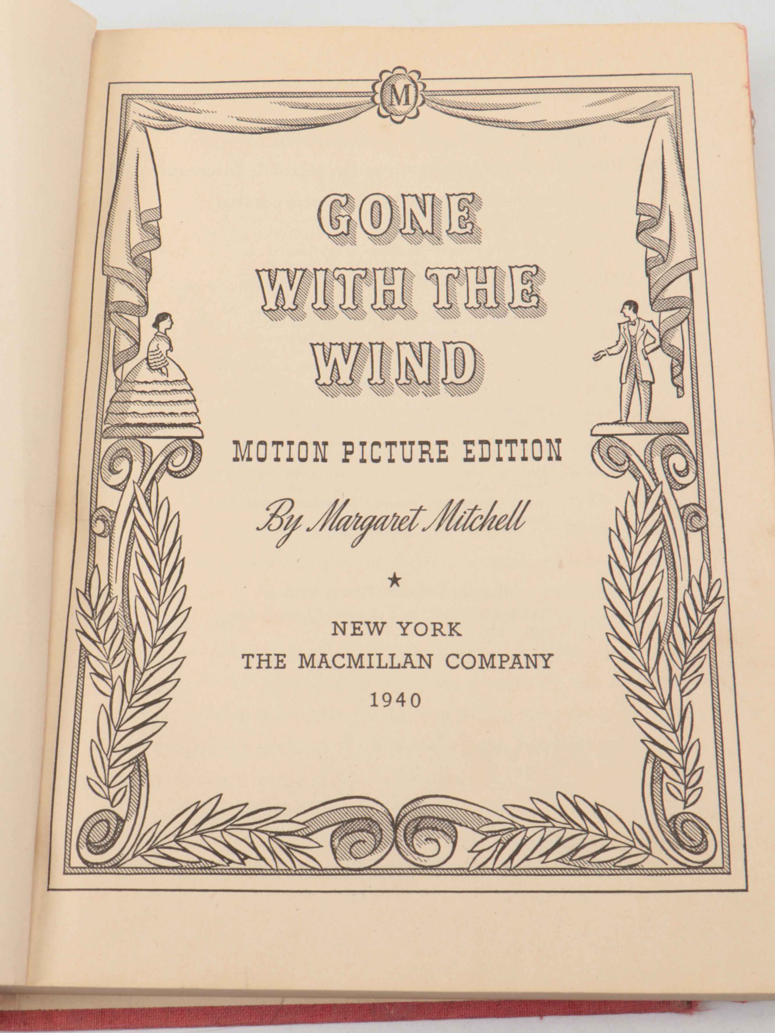 Motion Picture Edition "Gone with the Wind" by Margaret Mitchell and More Books