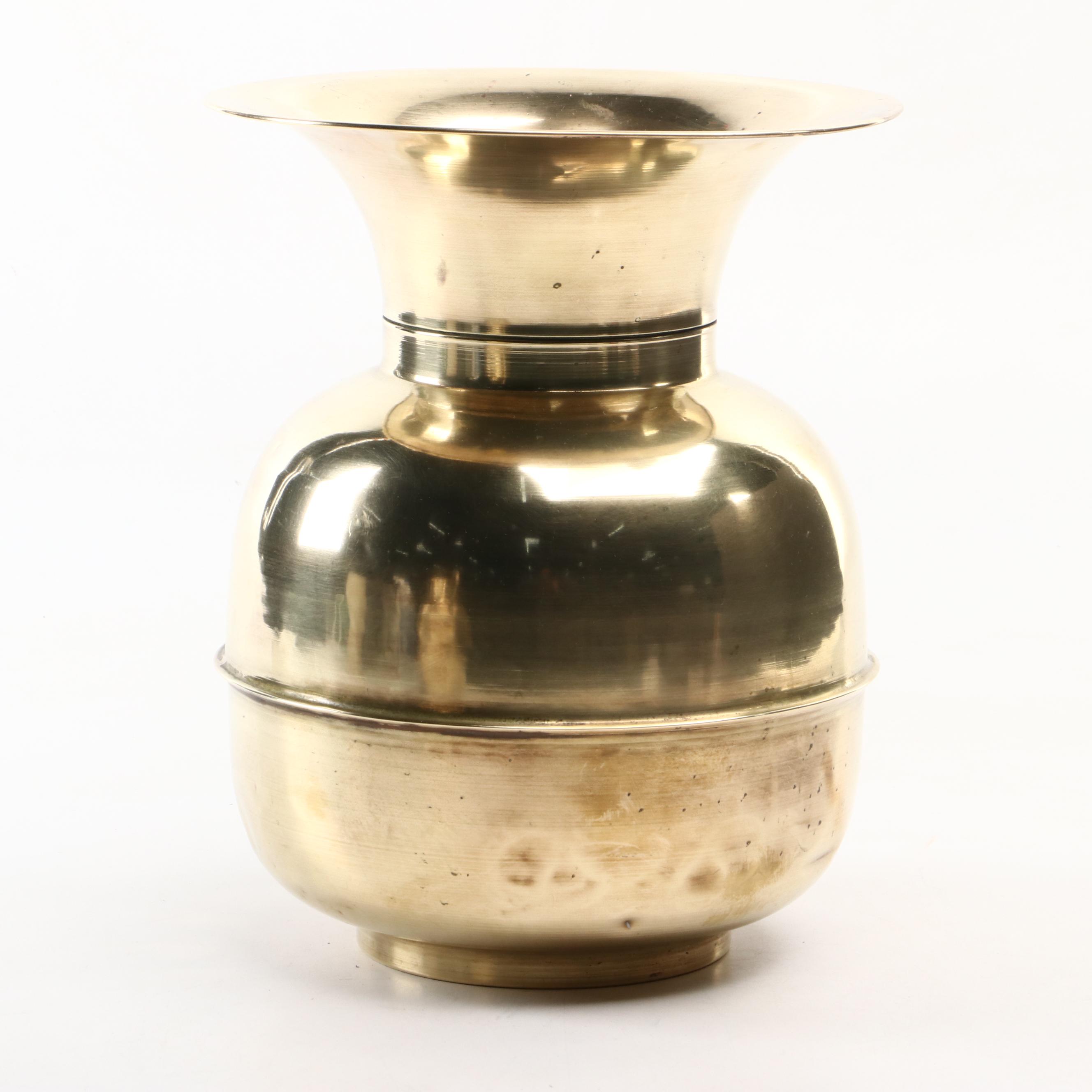 Victorian Hammered Brass Coal Bucket with Other Spittoon and Silver Metal Jug