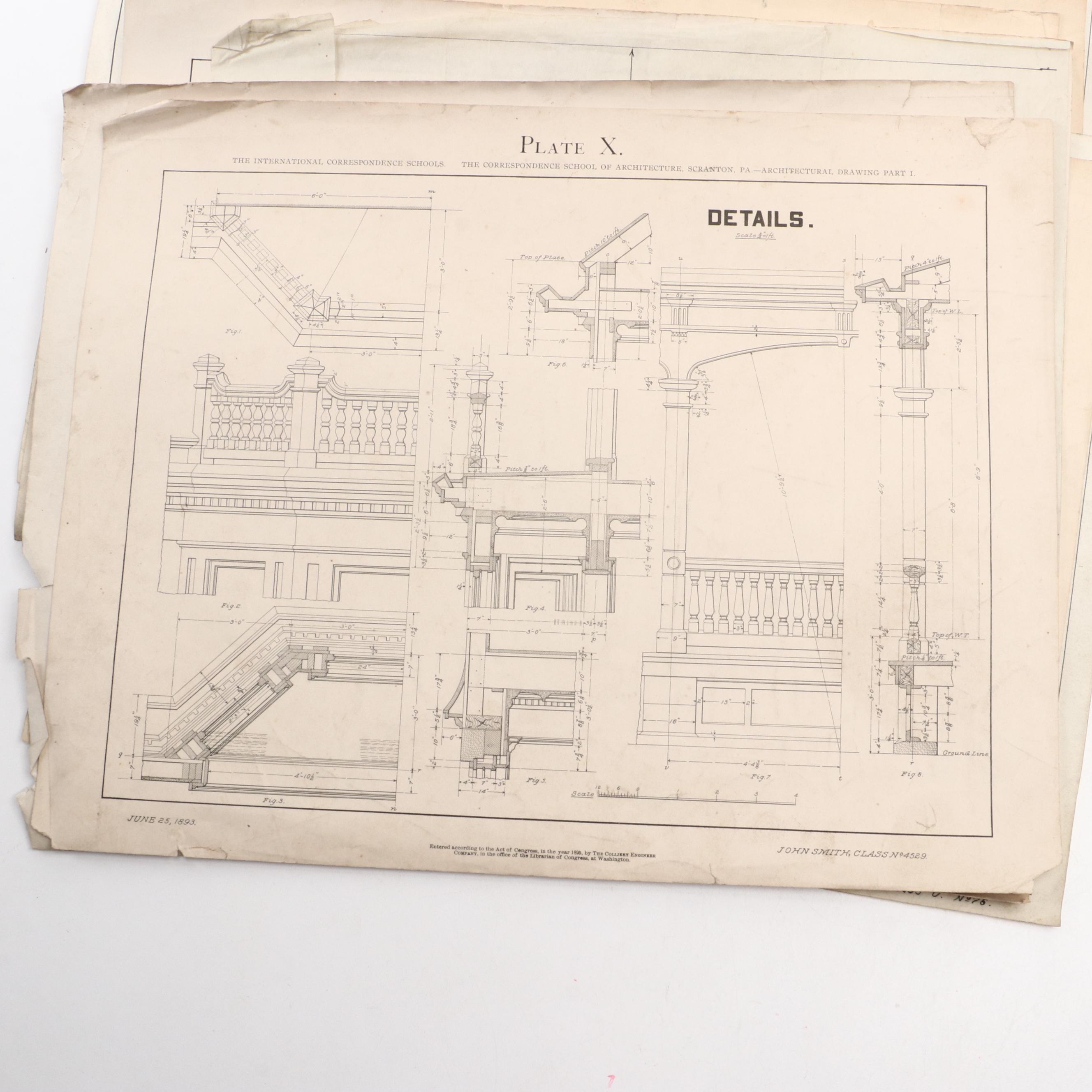 Avondale Club House and Other Mechanical Schematics, Late 19th/ Early 20th C.