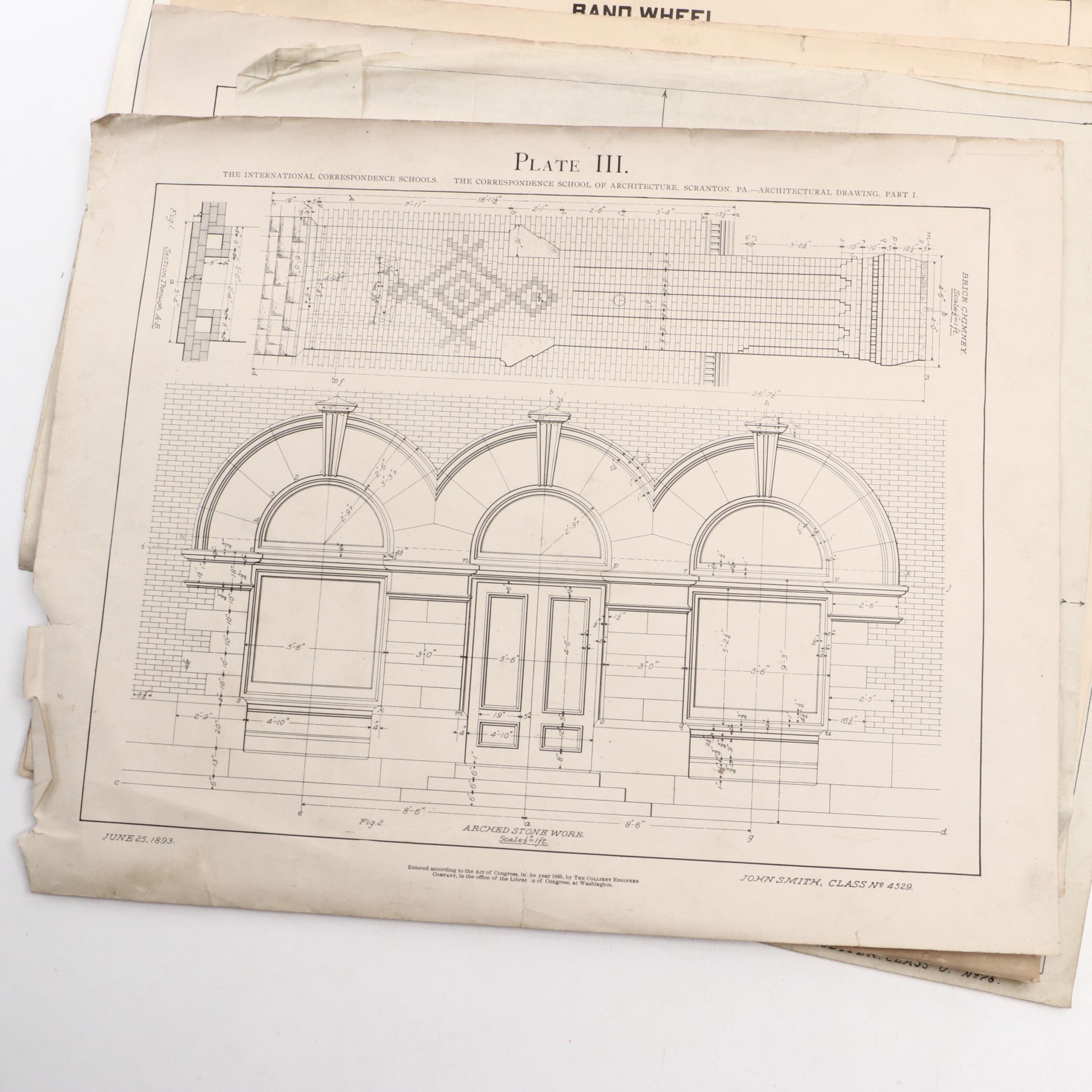 Avondale Club House and Other Mechanical Schematics, Late 19th/ Early 20th C.