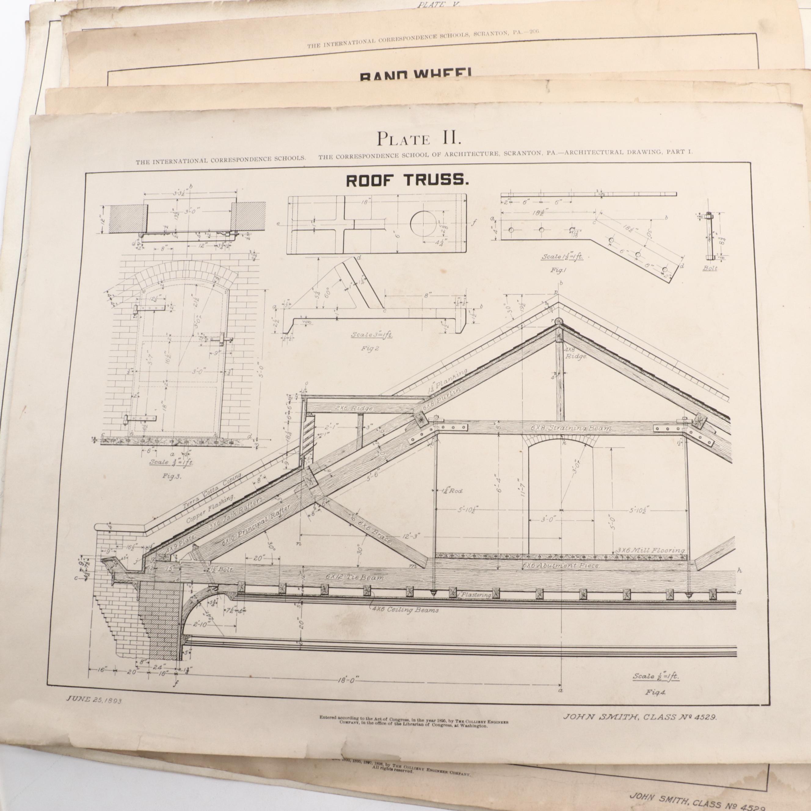 Avondale Club House and Other Mechanical Schematics, Late 19th/ Early 20th C.