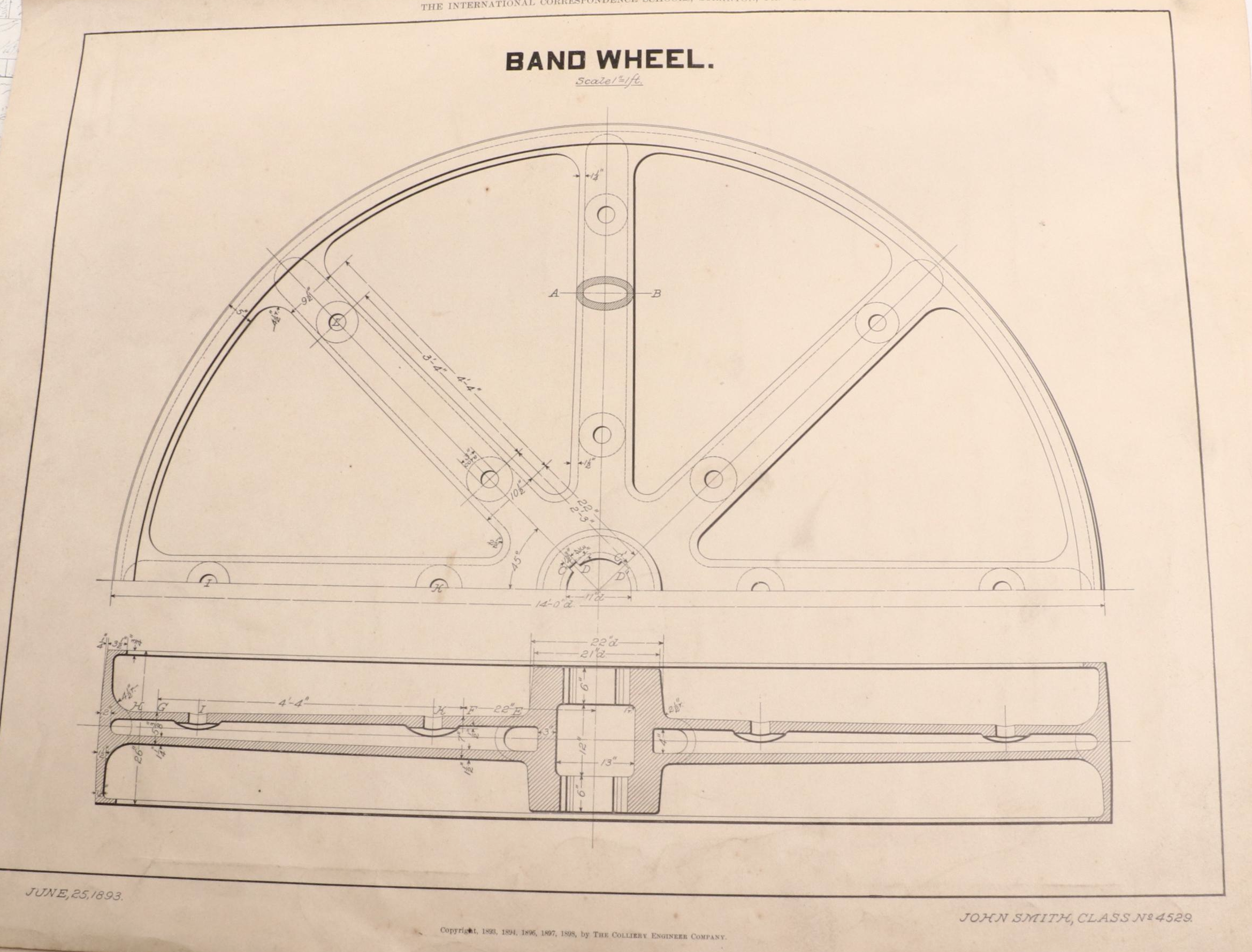 Avondale Club House and Other Mechanical Schematics, Late 19th/ Early 20th C.