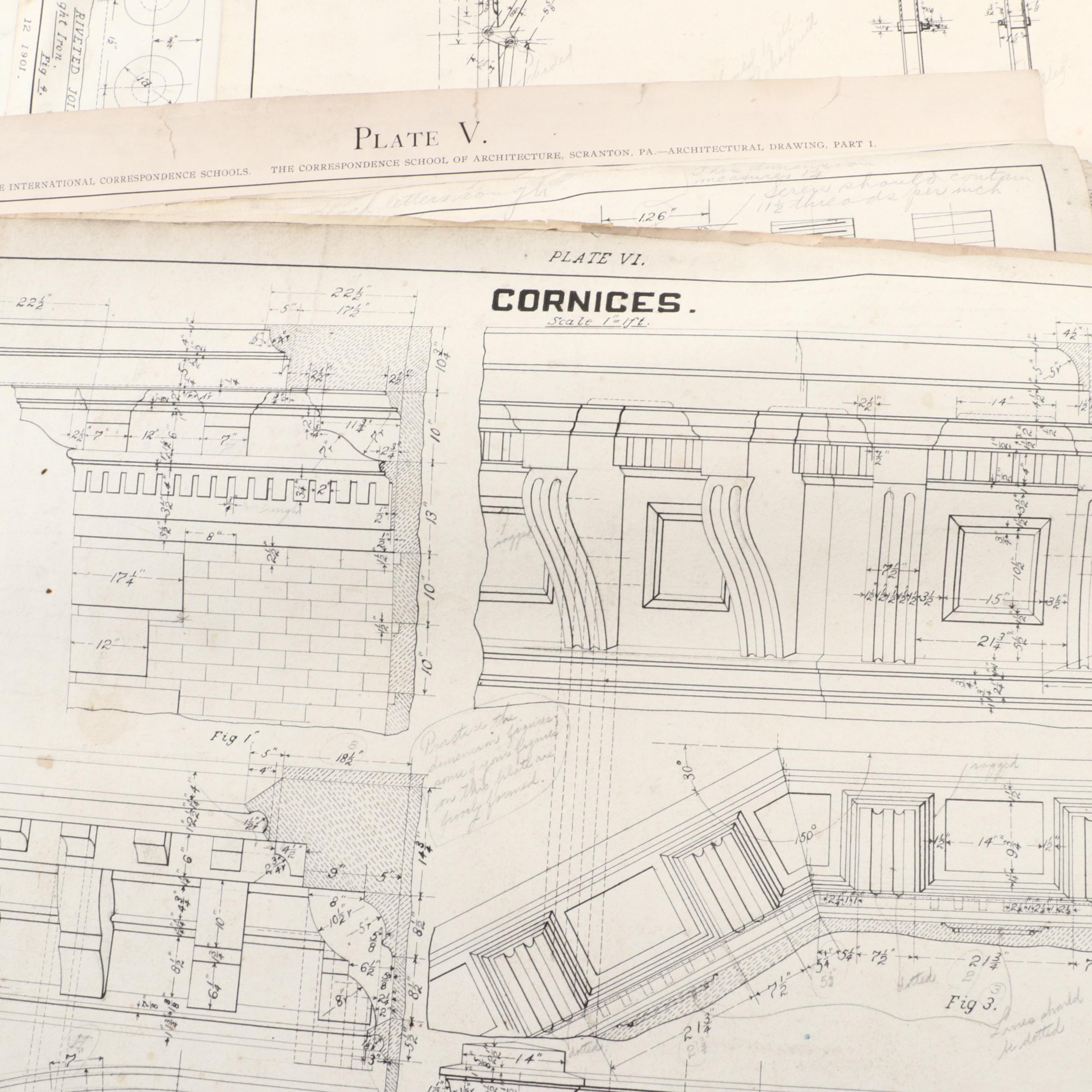 Avondale Club House and Other Mechanical Schematics, Late 19th/ Early 20th C.
