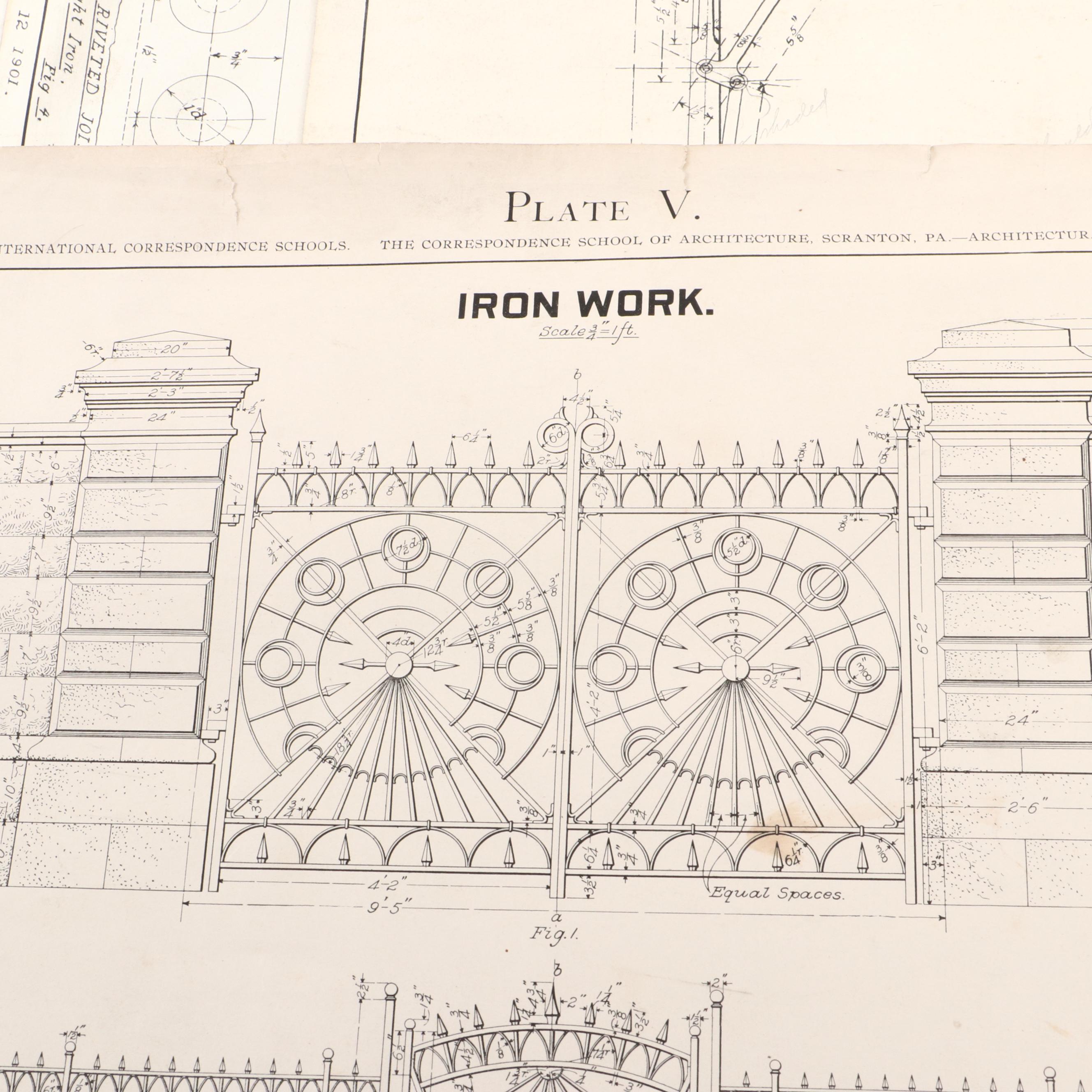 Avondale Club House and Other Mechanical Schematics, Late 19th/ Early 20th C.