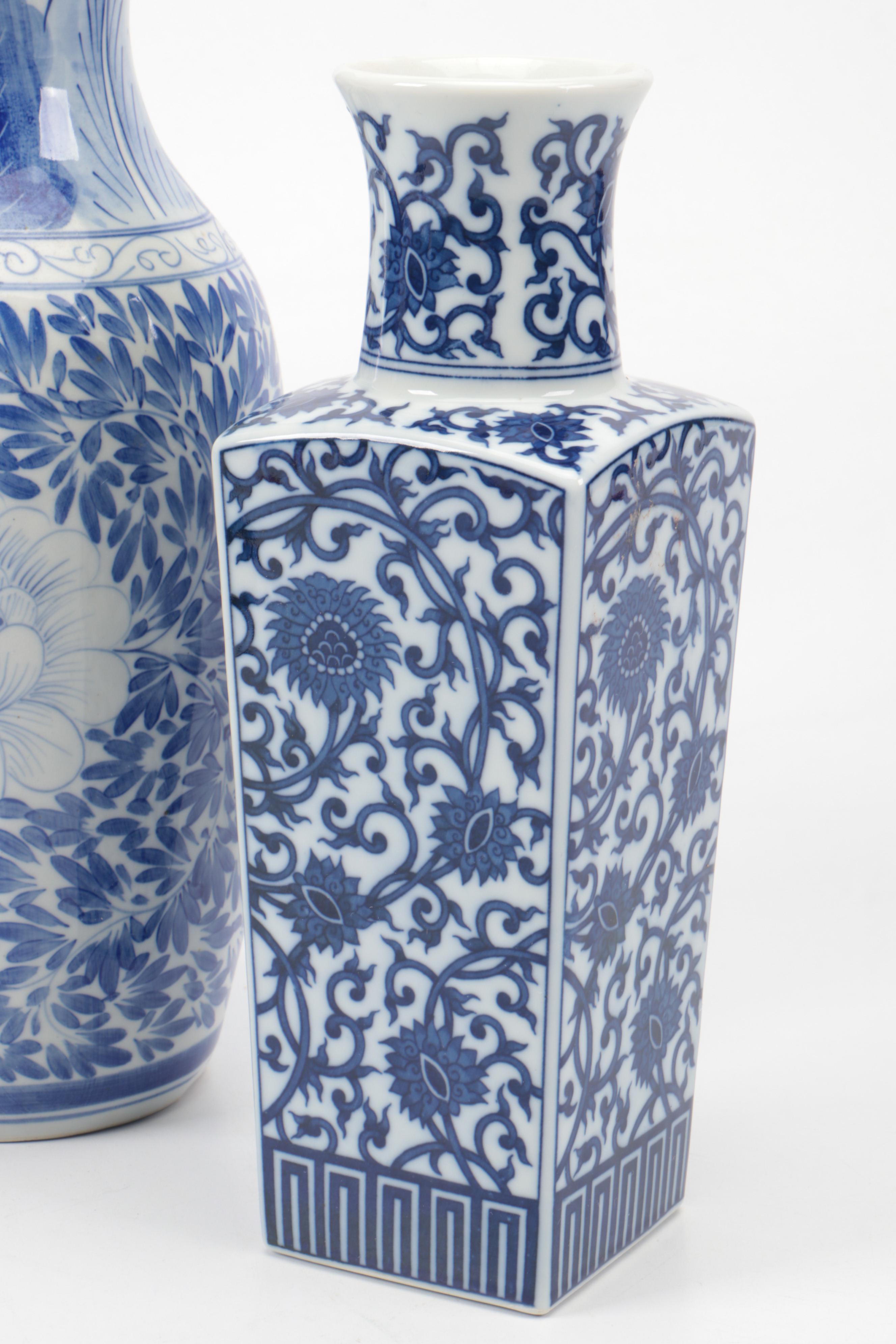 Japanese Blue and White Porcelain Ginger Jars and Vases, Late 20th/Early 21st C.