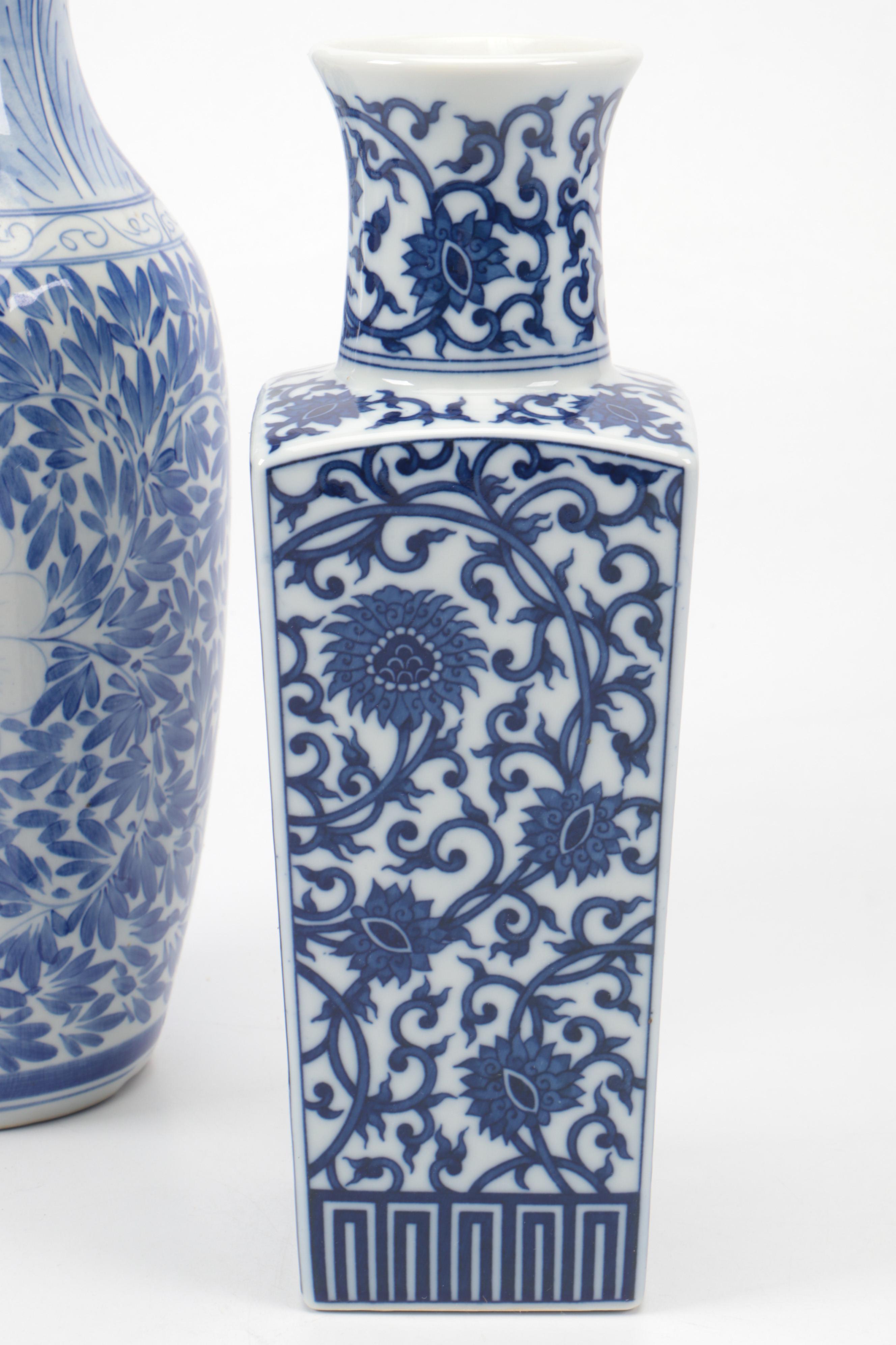 Japanese Blue and White Porcelain Ginger Jars and Vases, Late 20th/Early 21st C.