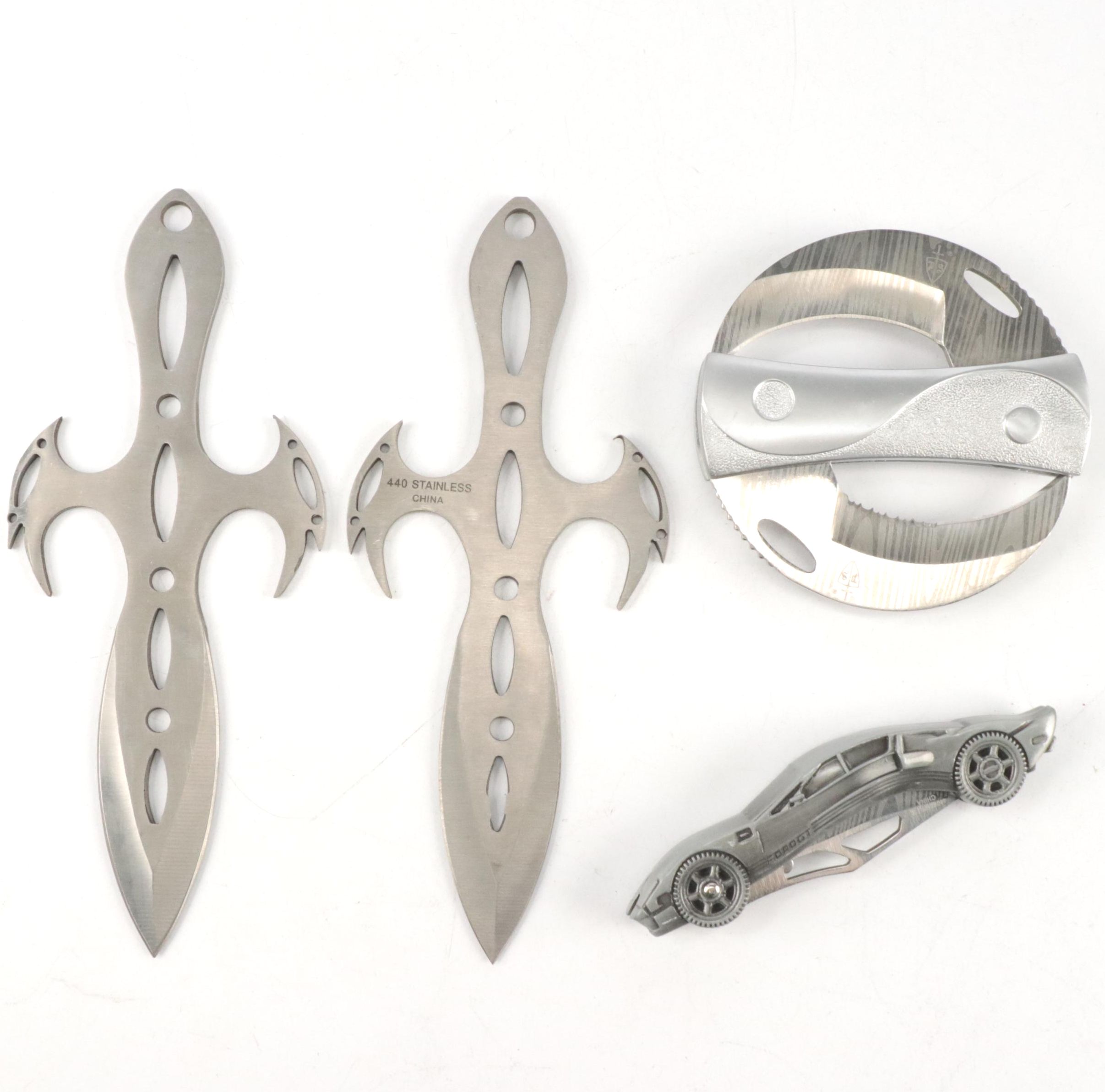 Pacific Solution Twister and Ford GT Folding Knife with Throwing Knives