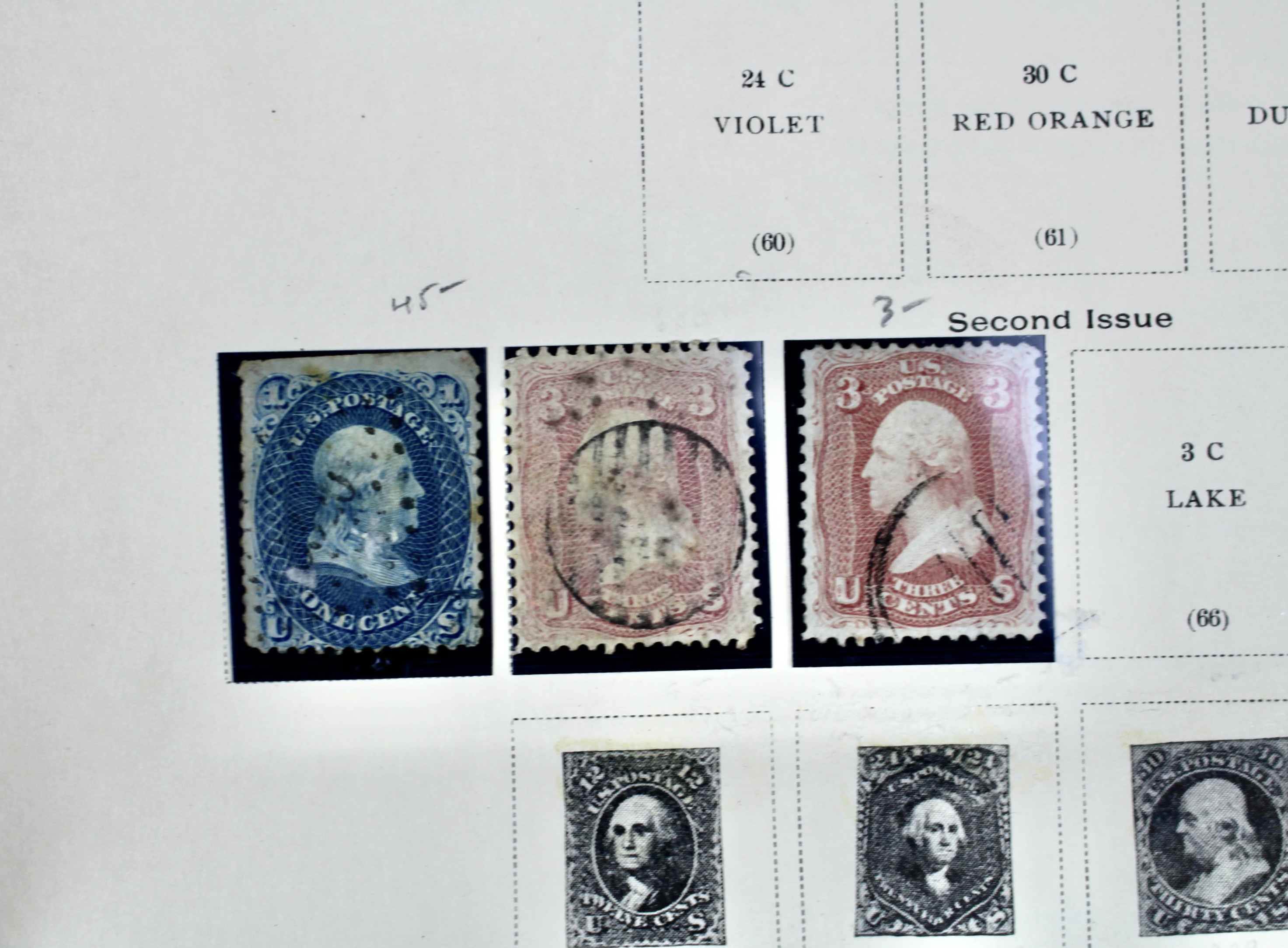 Early U.S. Postage Stamp Collection, 1861 to 1921