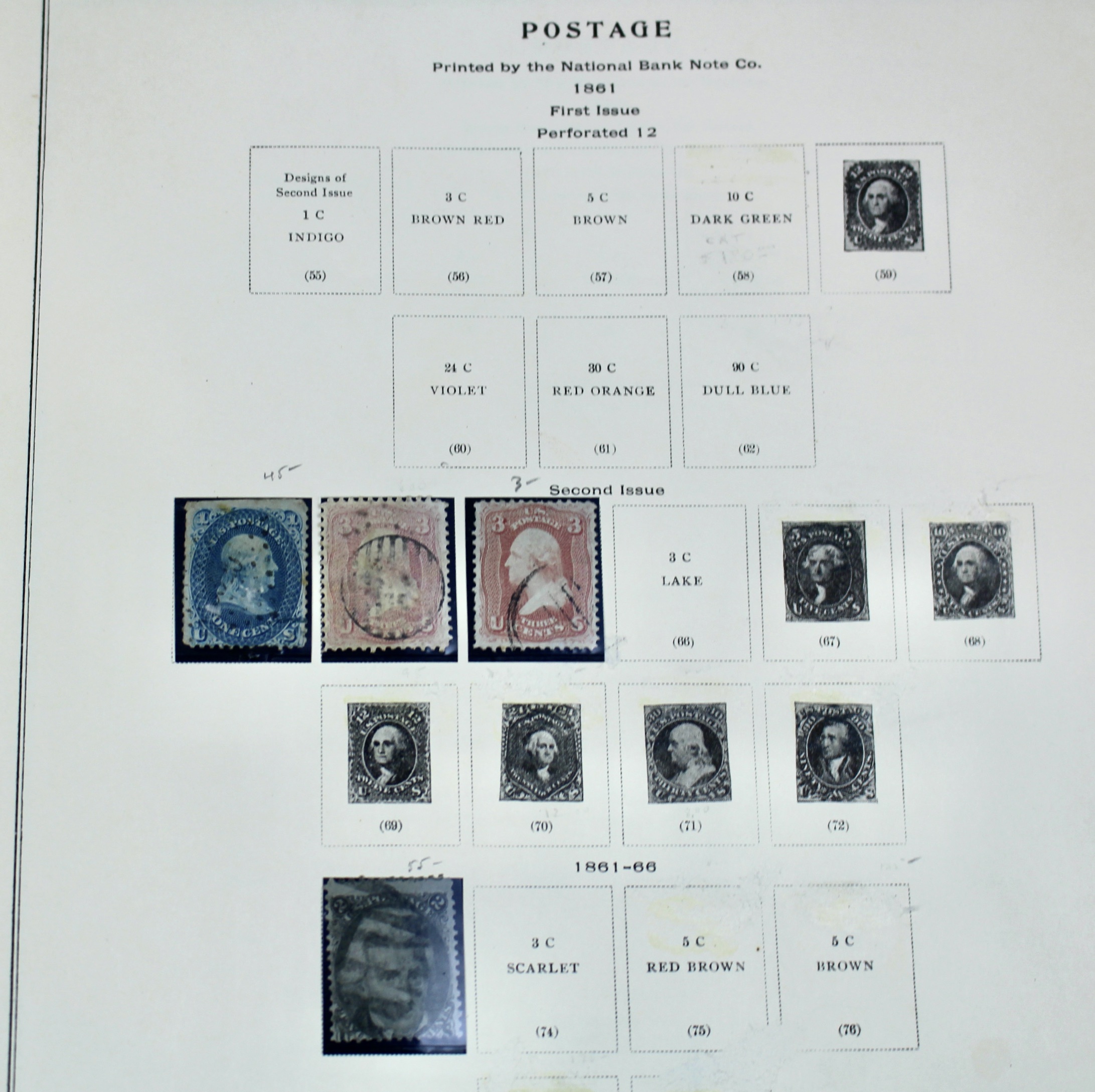 Early U.S. Postage Stamp Collection, 1861 to 1921