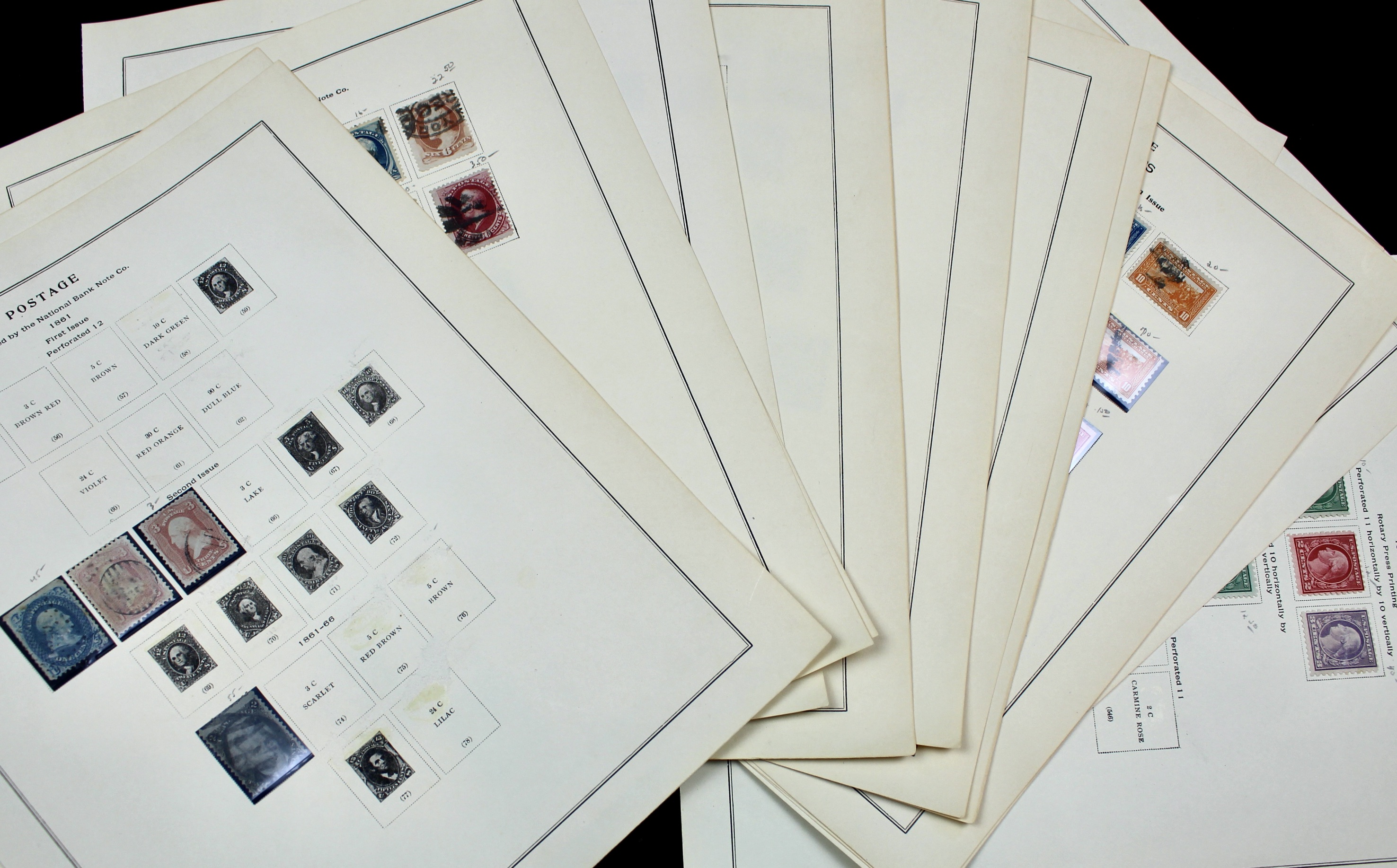 Early U.S. Postage Stamp Collection, 1861 to 1921