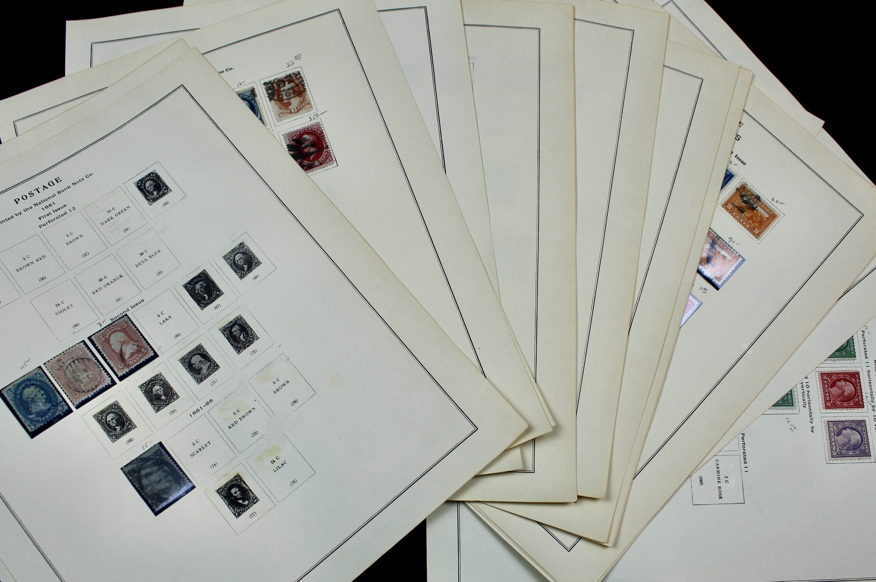 Early U.S. Postage Stamp Collection, 1861 to 1921