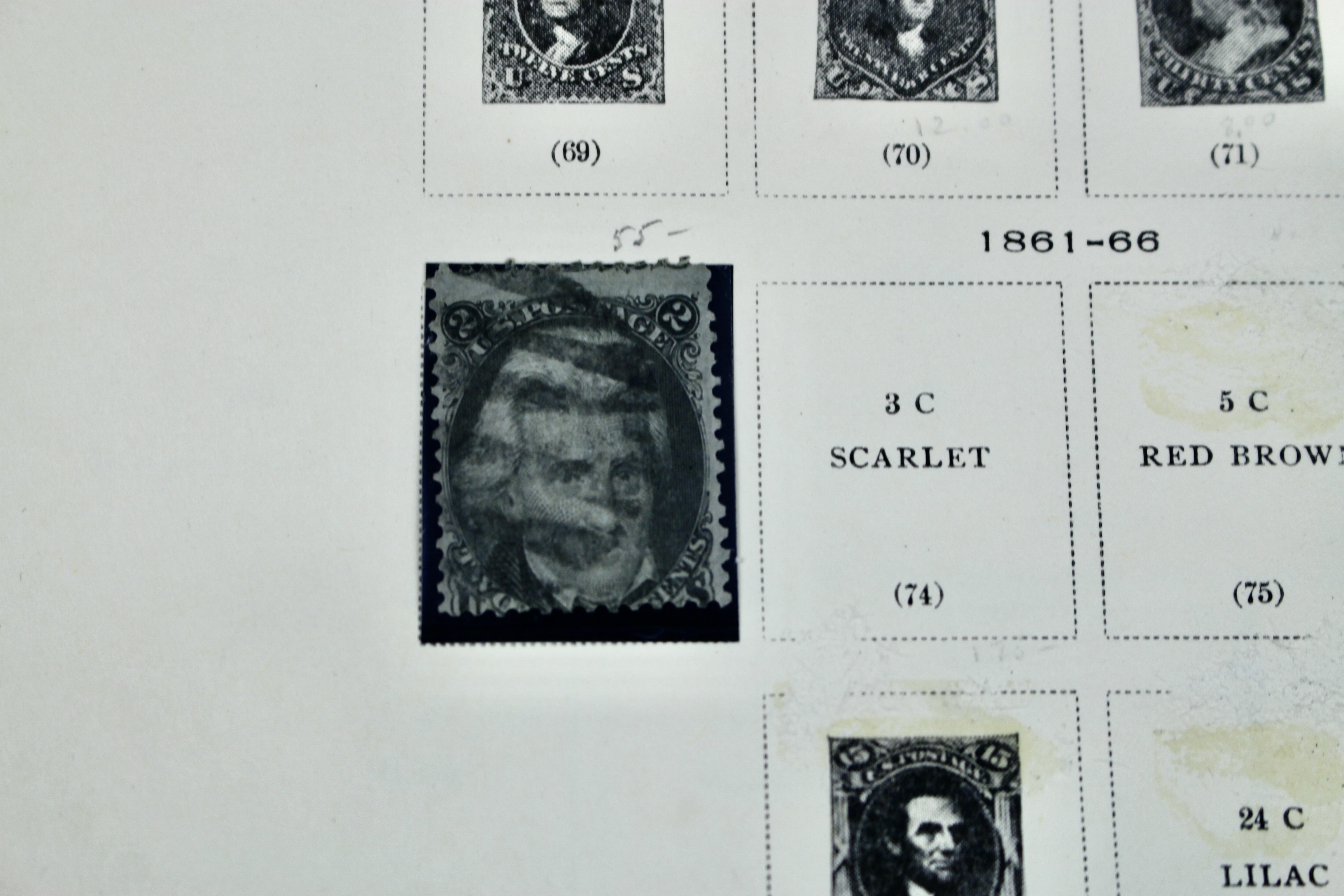 Early U.S. Postage Stamp Collection, 1861 to 1921