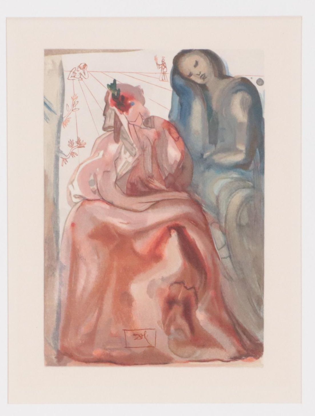 Salvador Dalí Wood Engraving "La Confession de Dante"