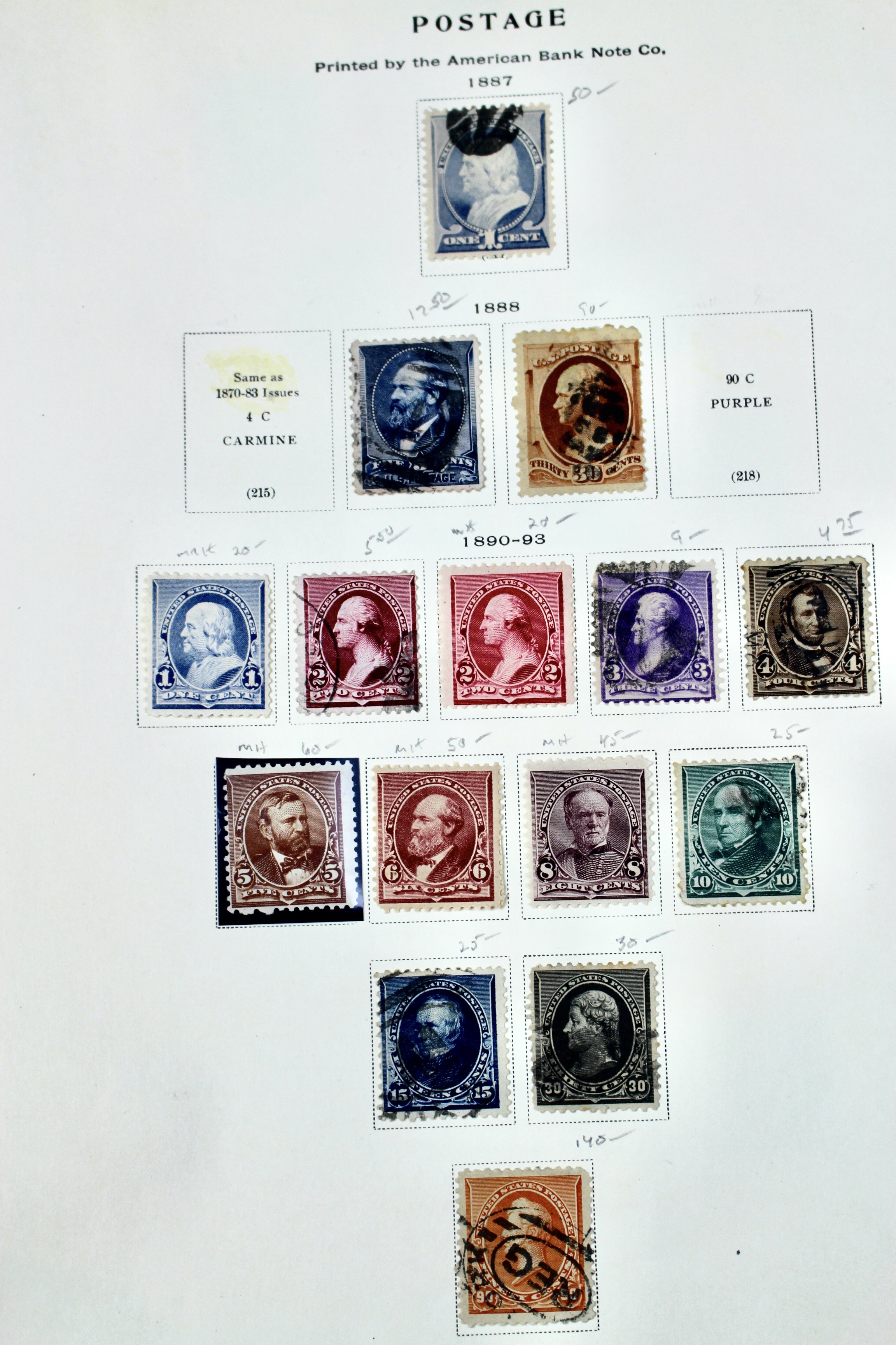 Early U.S. Postage Stamp Collection, 1861 to 1921