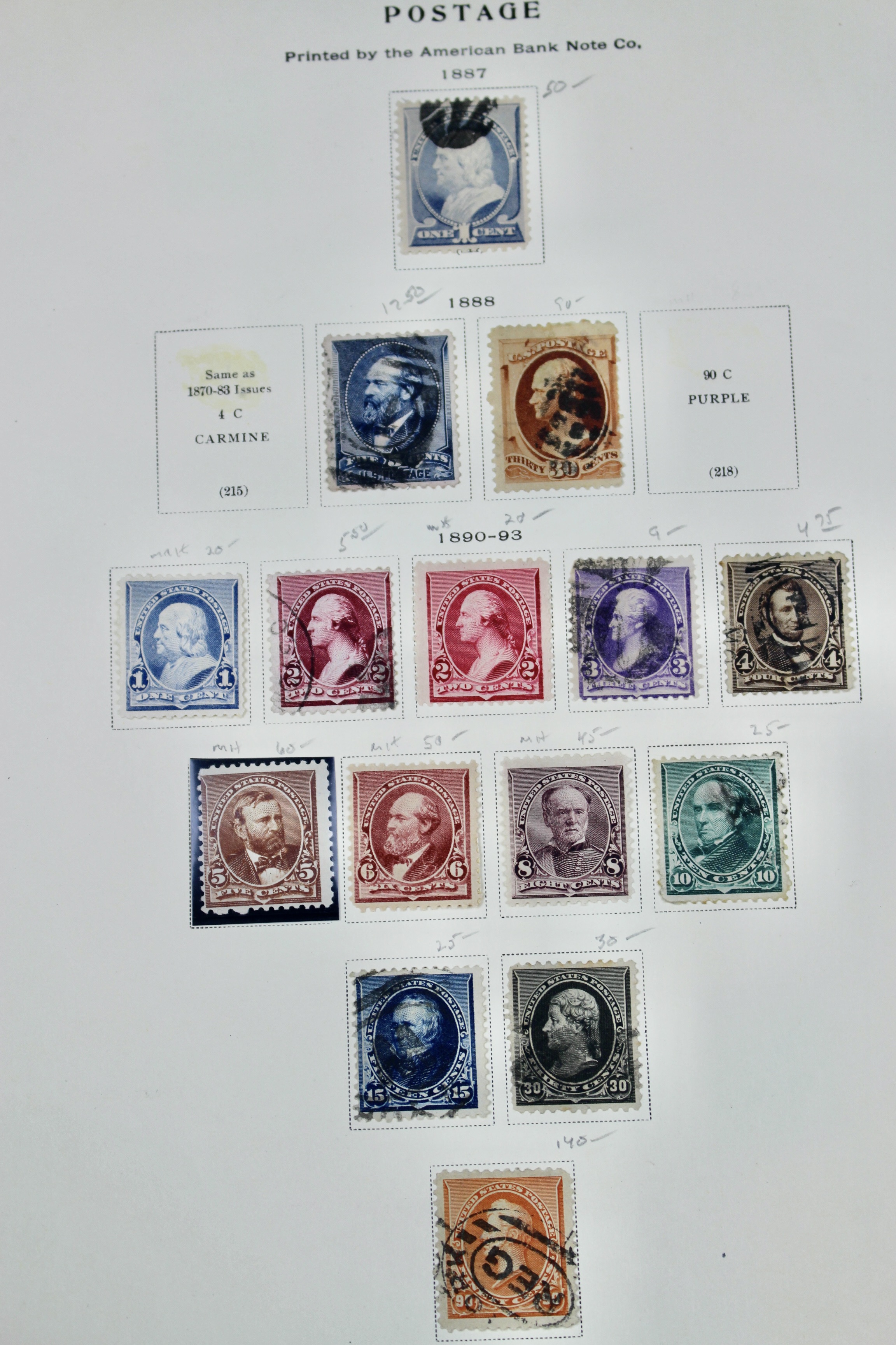 Early U.S. Postage Stamp Collection, 1861 to 1921