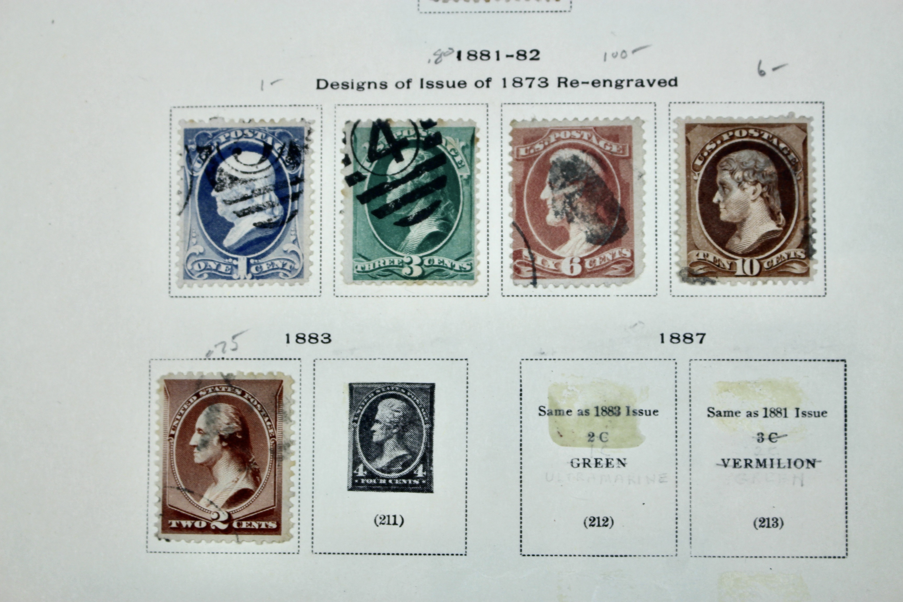 Early U.S. Postage Stamp Collection, 1861 to 1921
