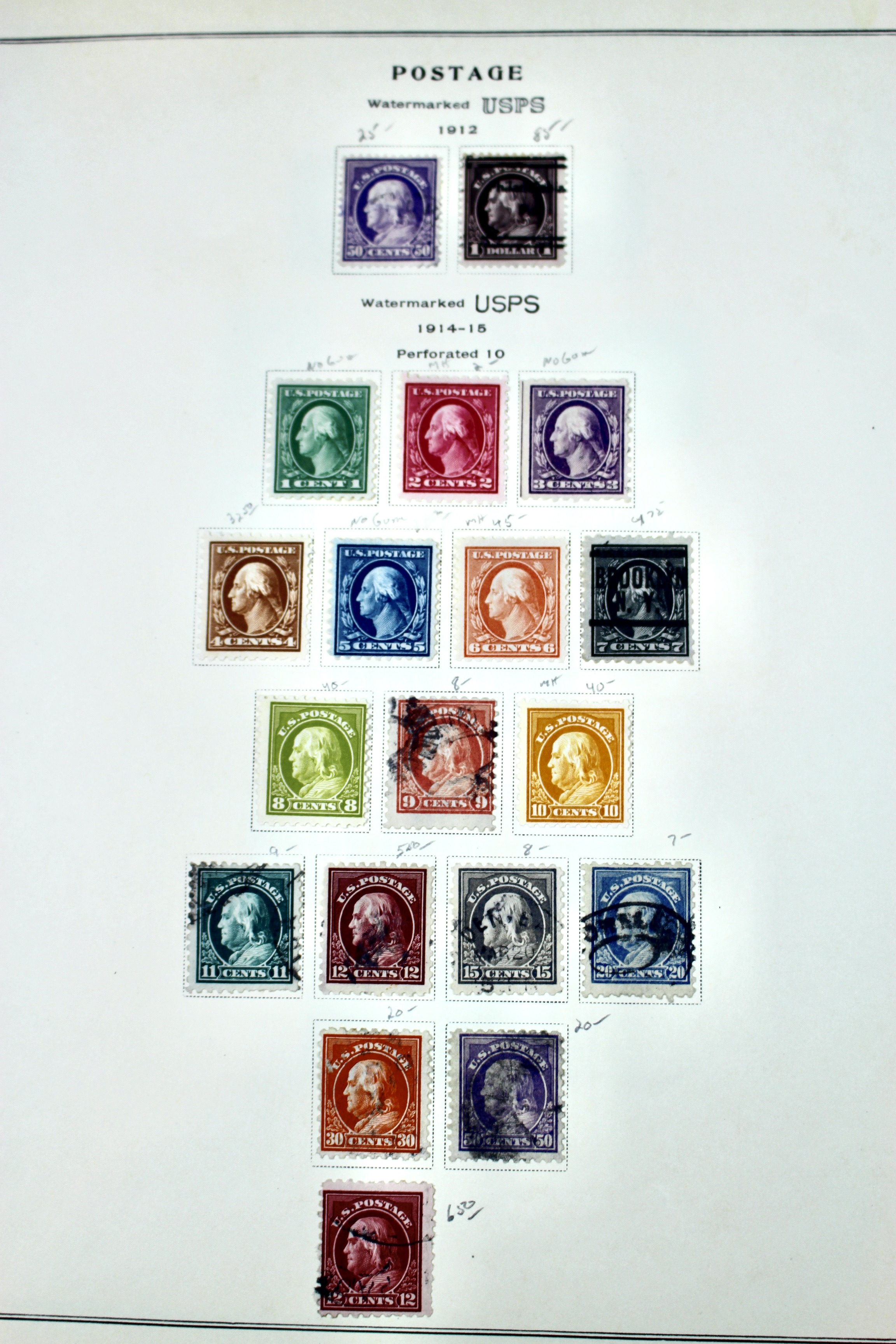 Early U.S. Postage Stamp Collection, 1861 to 1921