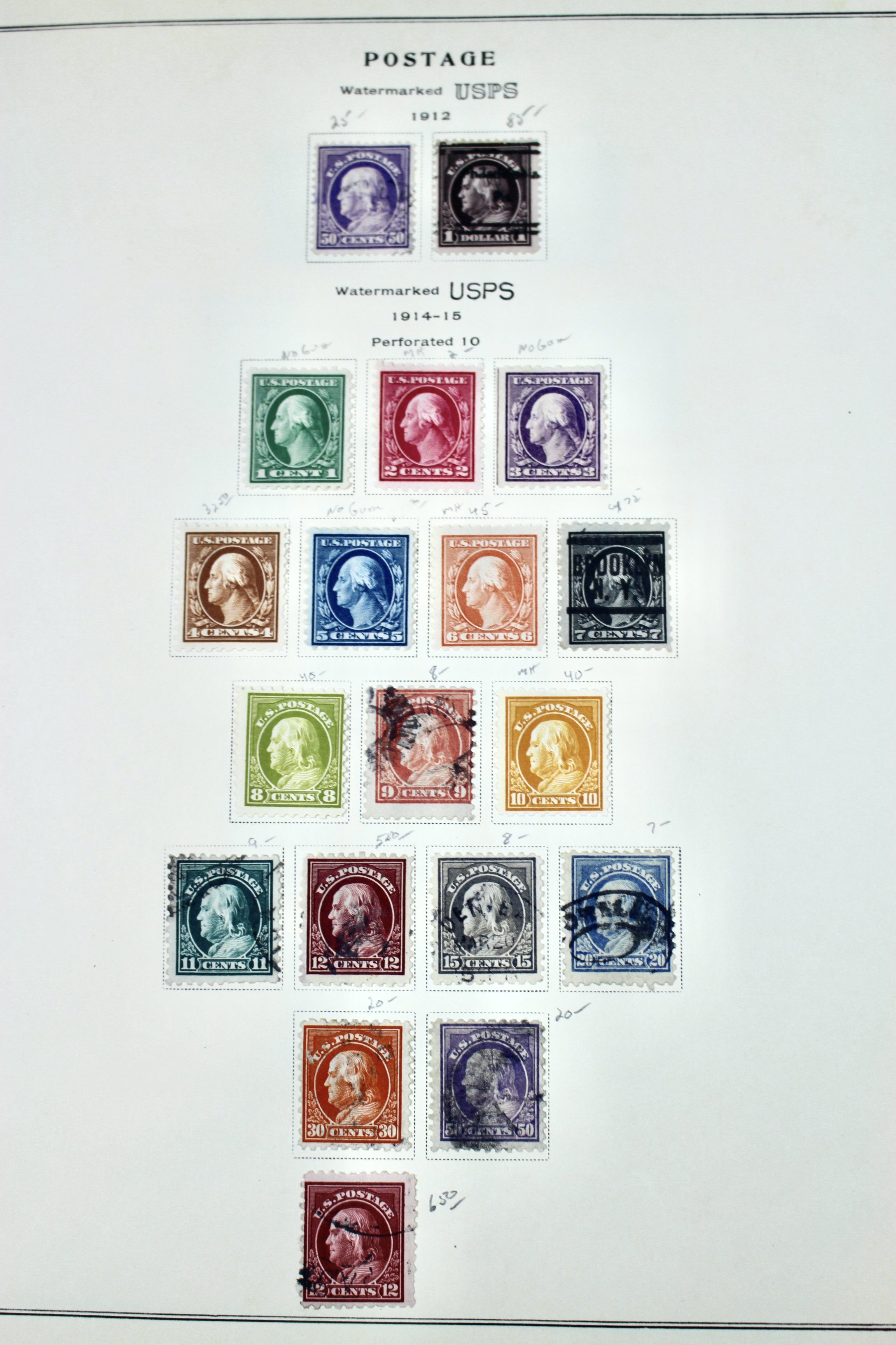 Early U.S. Postage Stamp Collection, 1861 to 1921