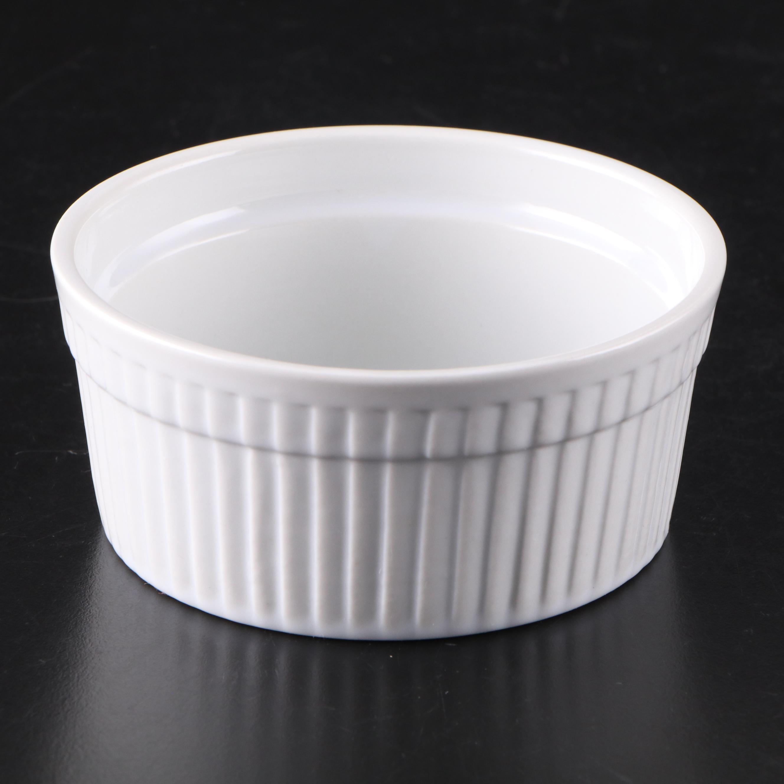 Dansk White Ceramic Bowls with Ceramic Baking Dishes