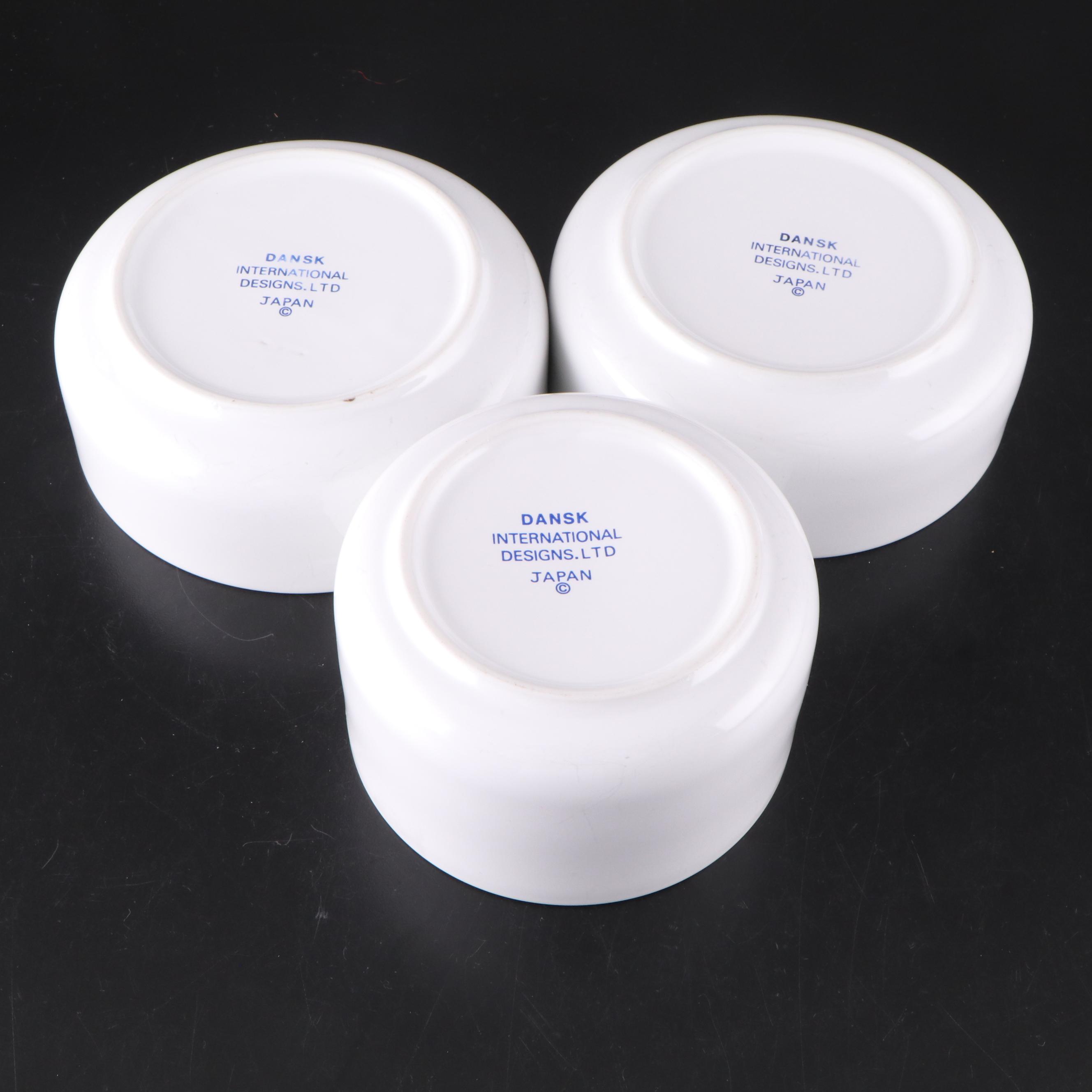 Dansk White Ceramic Bowls with Ceramic Baking Dishes