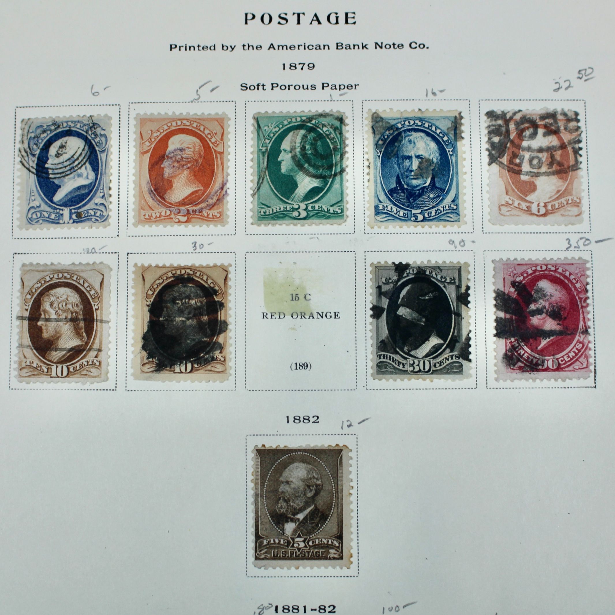 Early U.S. Postage Stamp Collection, 1861 to 1921