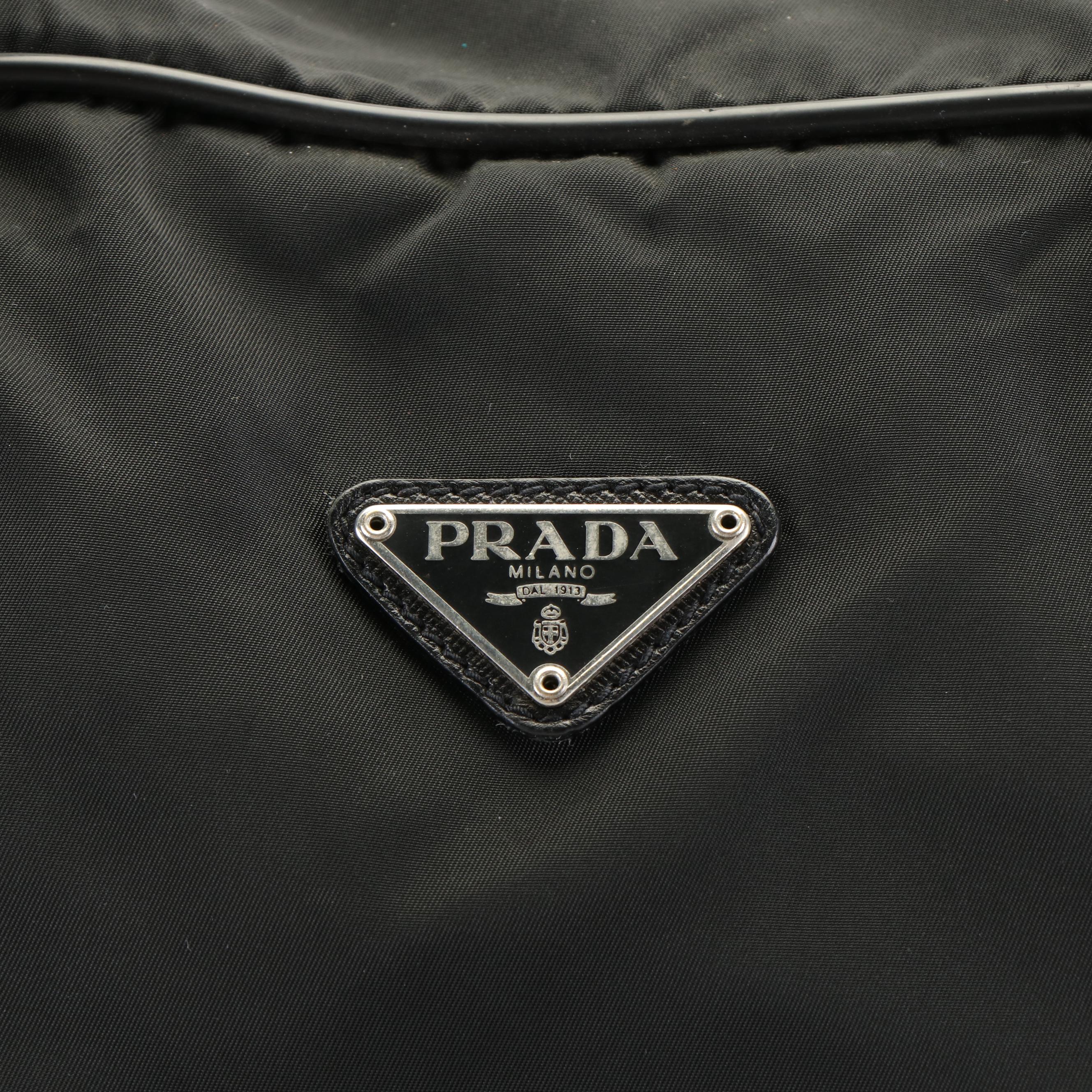 Prada Triangle Logo Tessuto Black Nylon Duffle bag