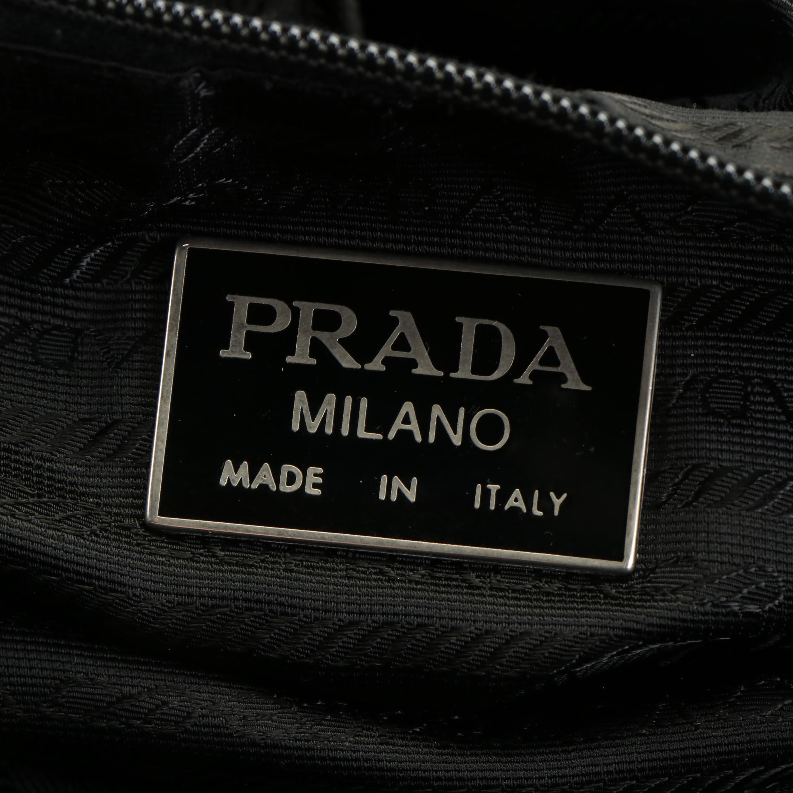 Prada Triangle Logo Tessuto Black Nylon Duffle bag