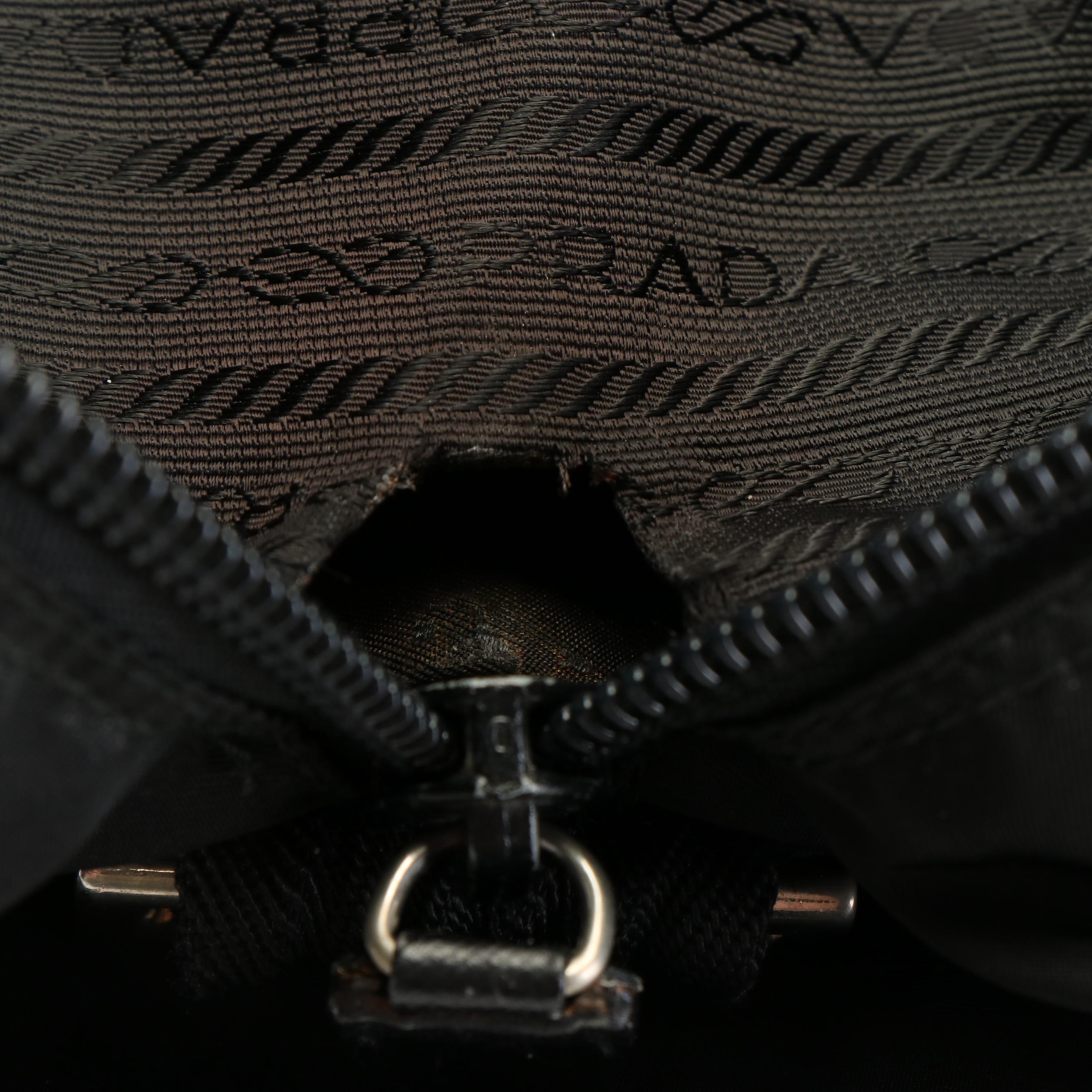 Prada Triangle Logo Tessuto Black Nylon Duffle bag