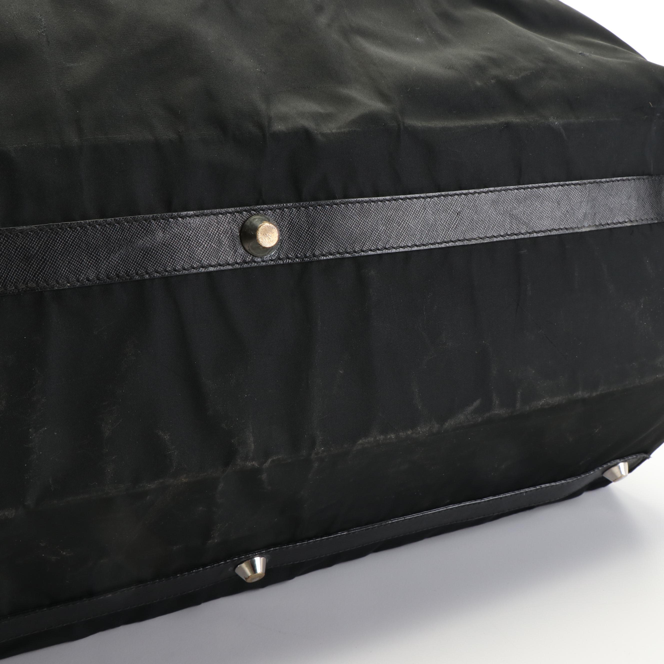 Prada Triangle Logo Tessuto Black Nylon Duffle bag