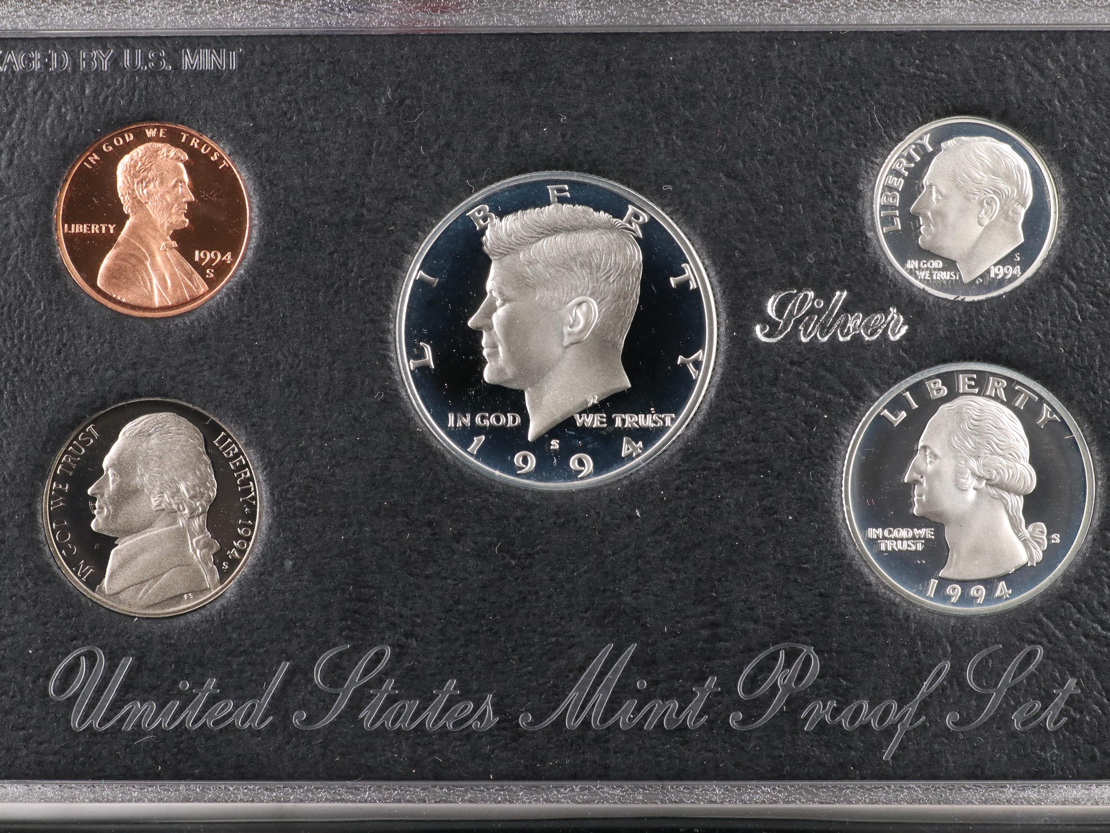 Four United States Prestige and Silver Proof Sets