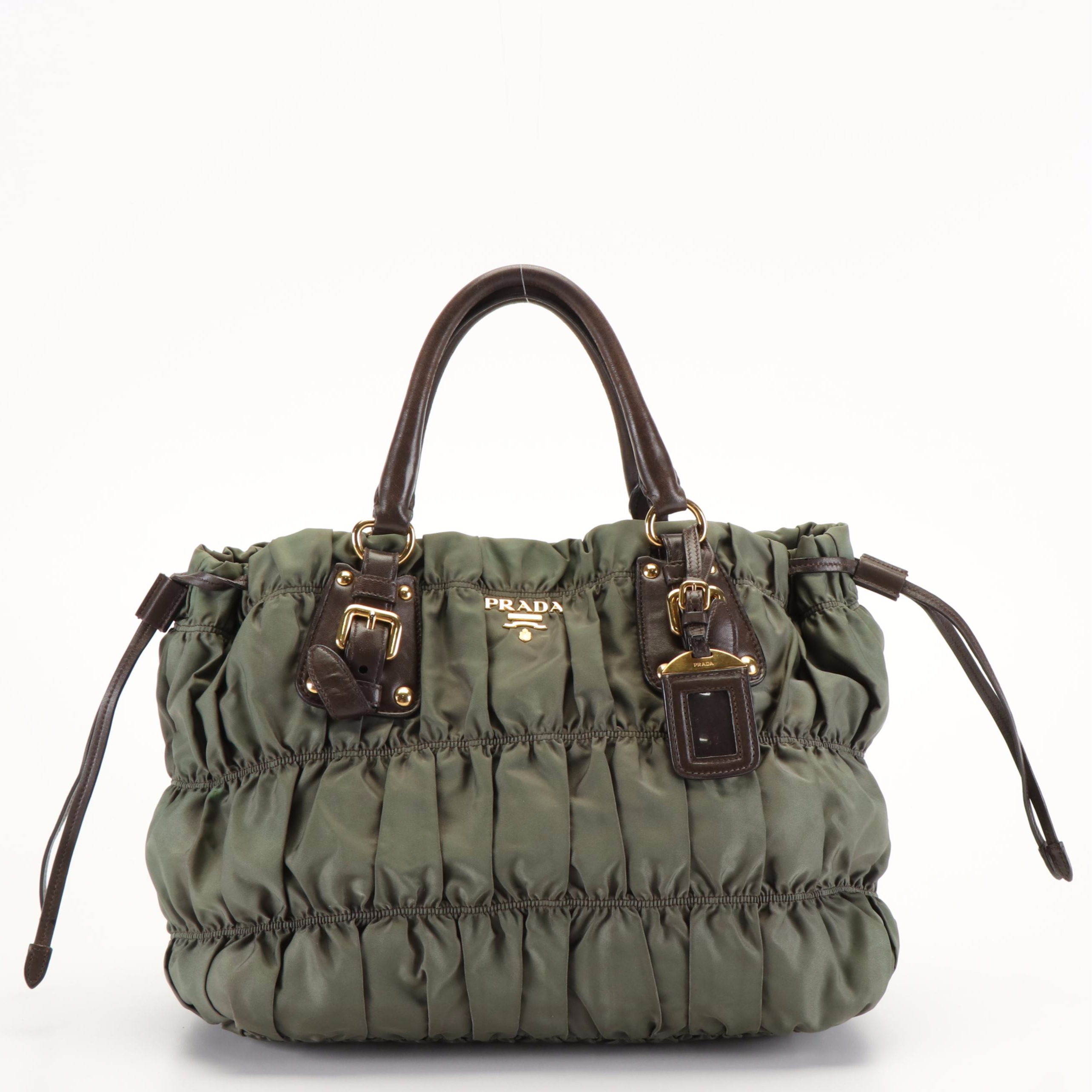 Prada  Gaufre Green Tessuto Nylon Tote Bag