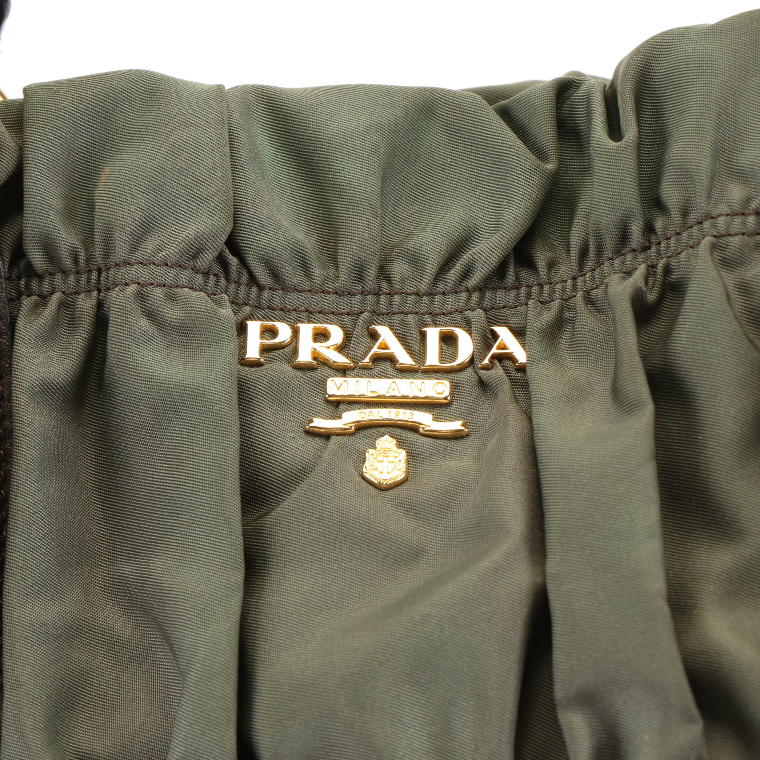 Prada  Gaufre Green Tessuto Nylon Tote Bag