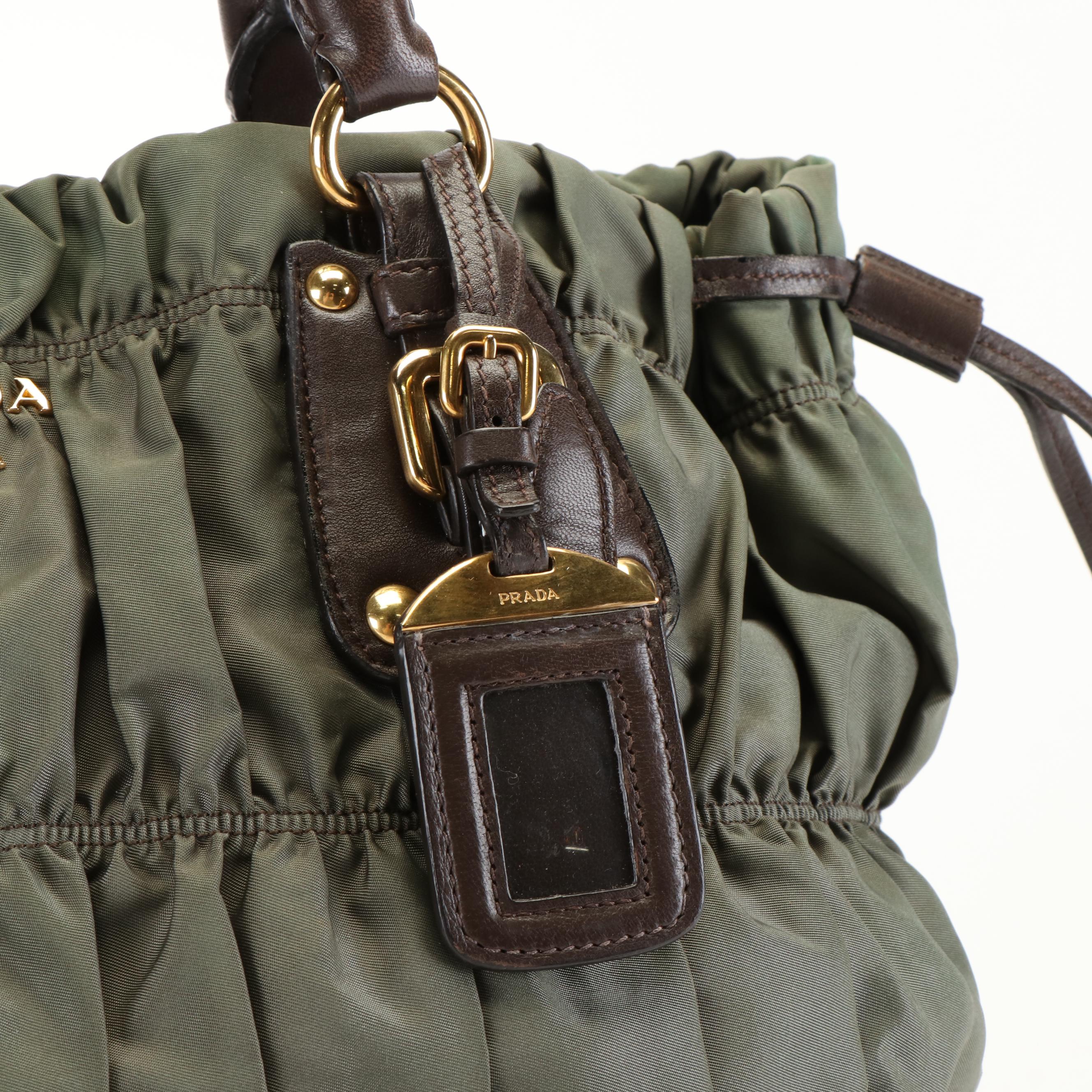 Prada  Gaufre Green Tessuto Nylon Tote Bag