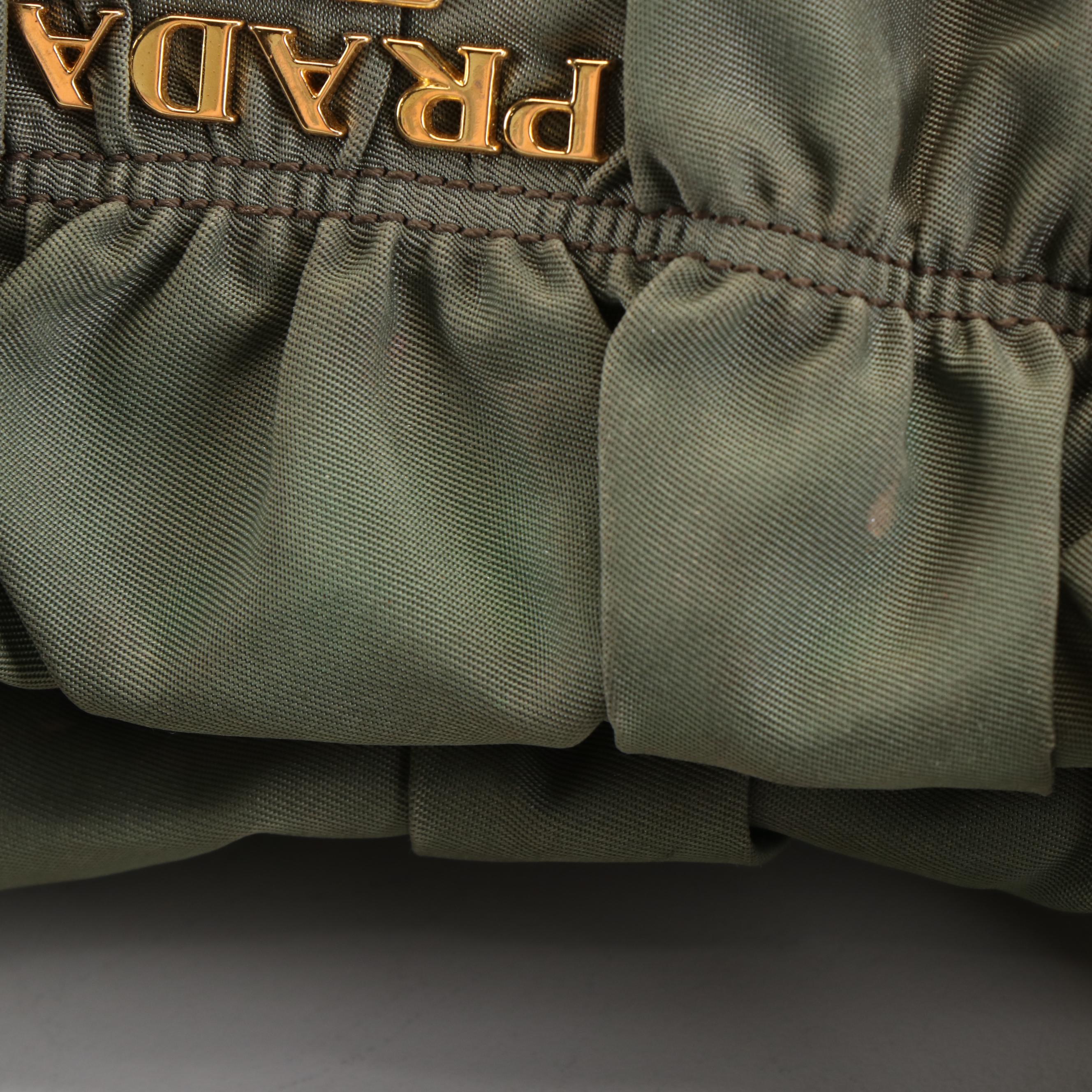 Prada  Gaufre Green Tessuto Nylon Tote Bag