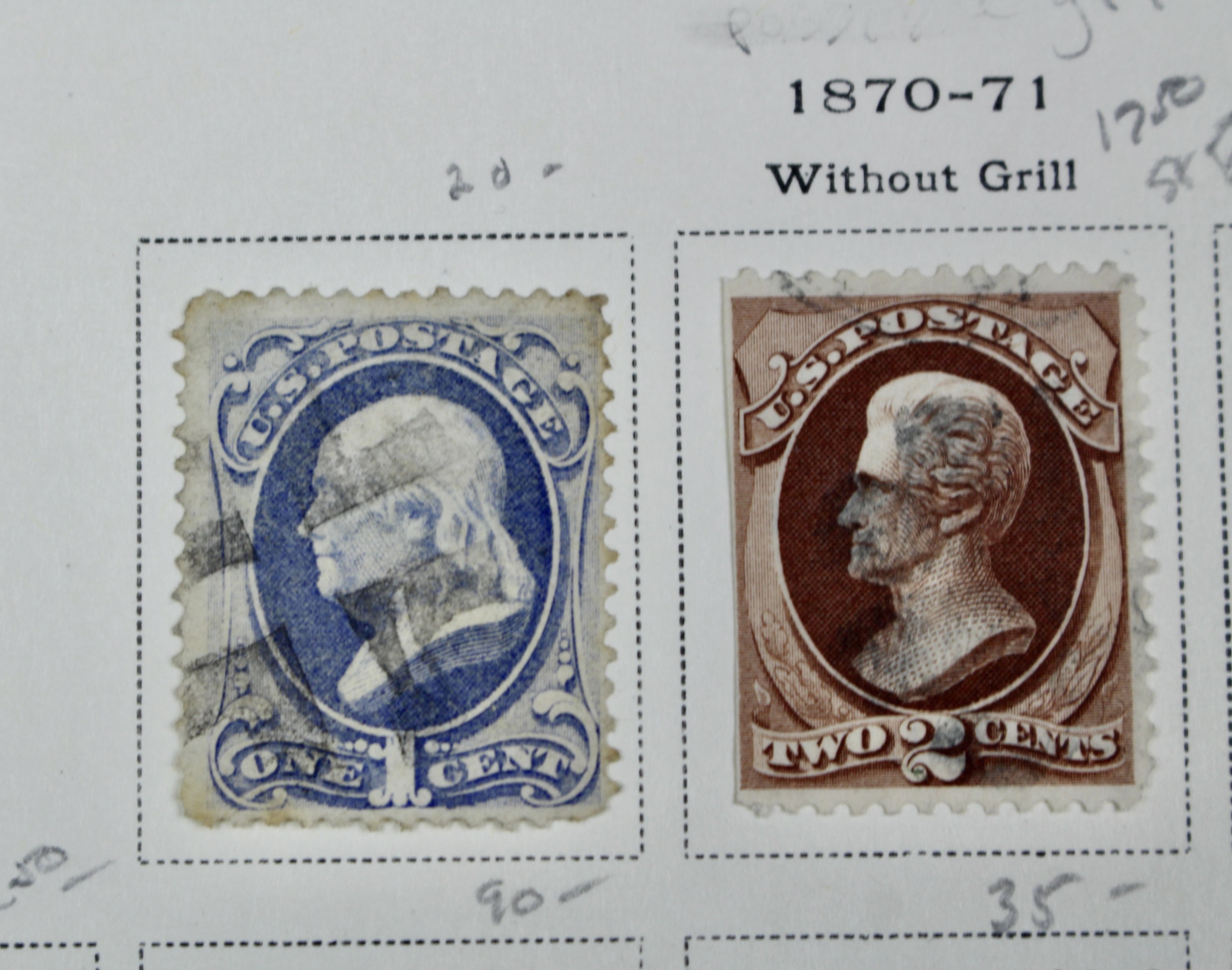 19th Century U.S. Postage Stamp Collection, 1870 to 1871