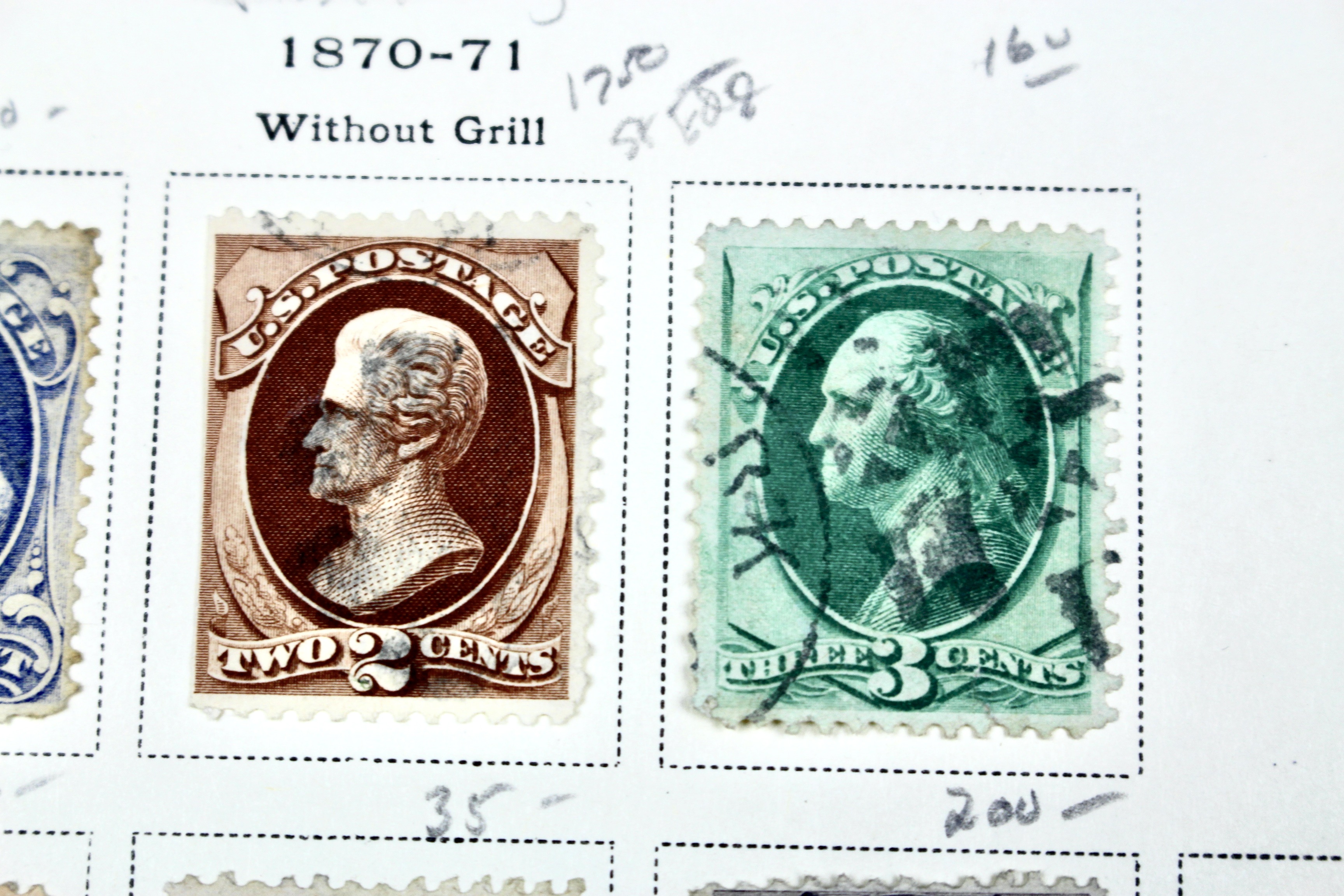 19th Century U.S. Postage Stamp Collection, 1870 to 1871