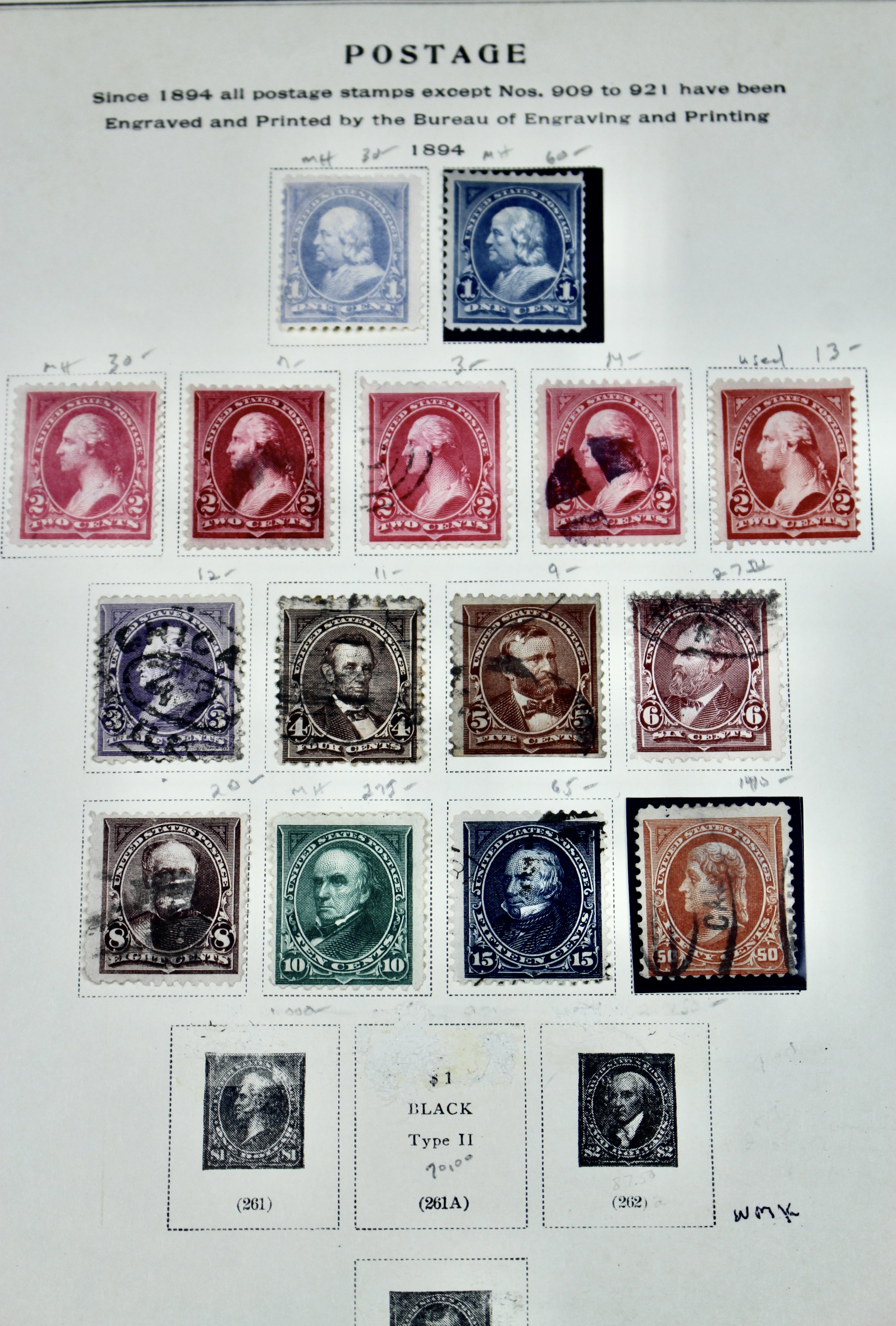 1894 U.S. Postage Stamp Collection