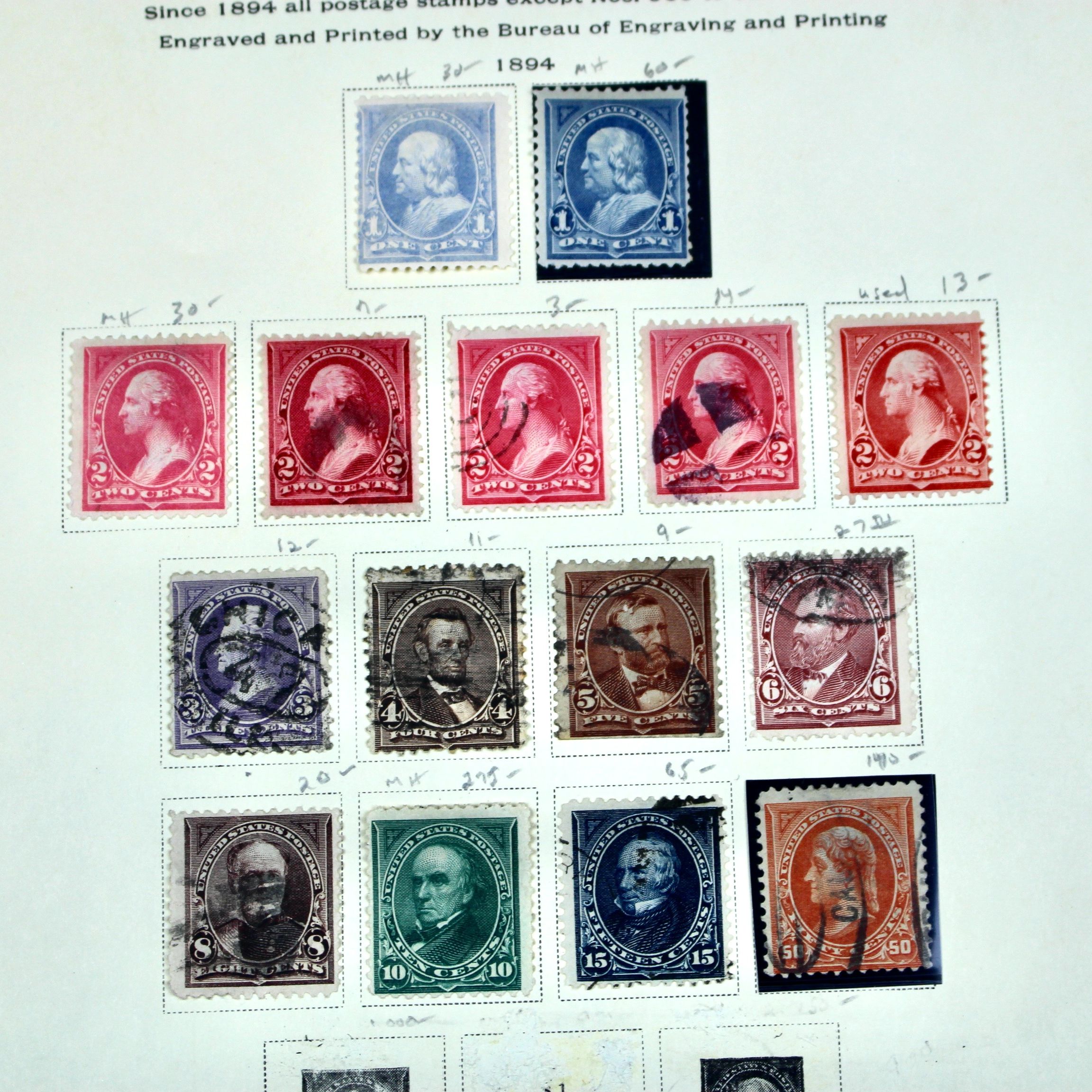 1894 U.S. Postage Stamp Collection