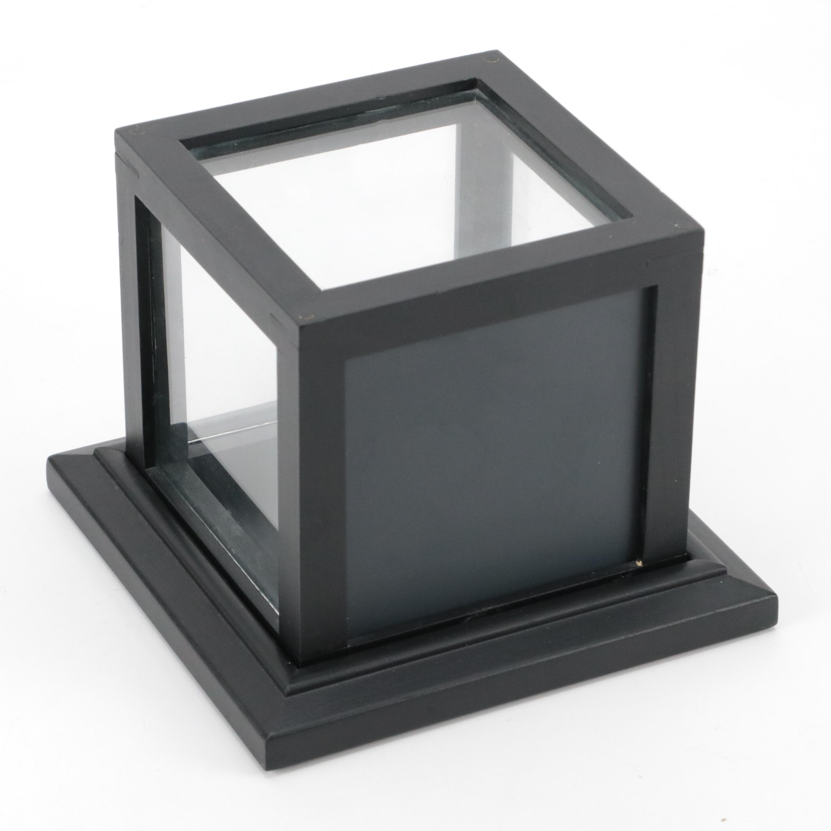 Graduated Floating Wall Cube Shelving with Other Decor Items