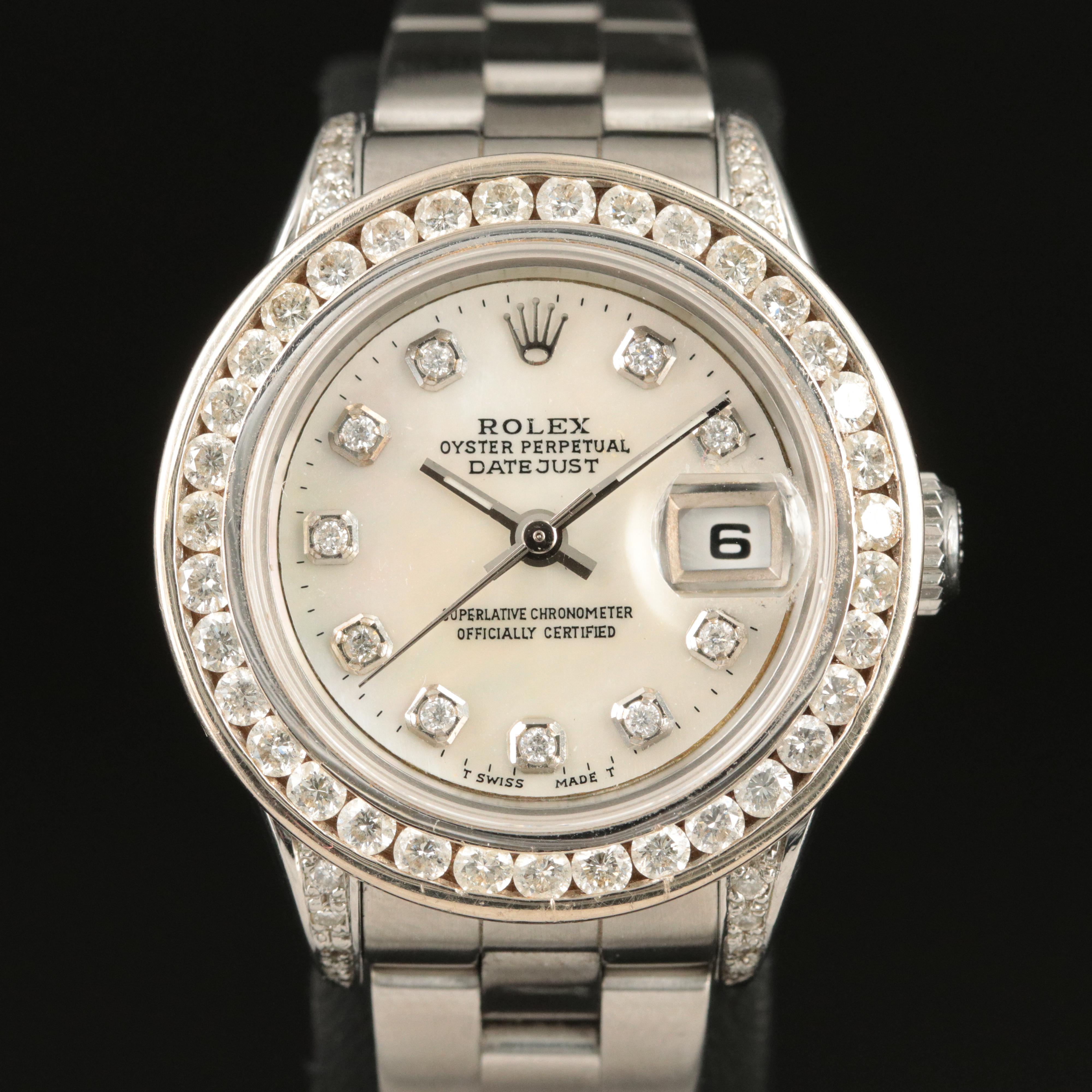 2004 Rolex 1.34 CTW Custom Diamond Dial Datejust Watch
