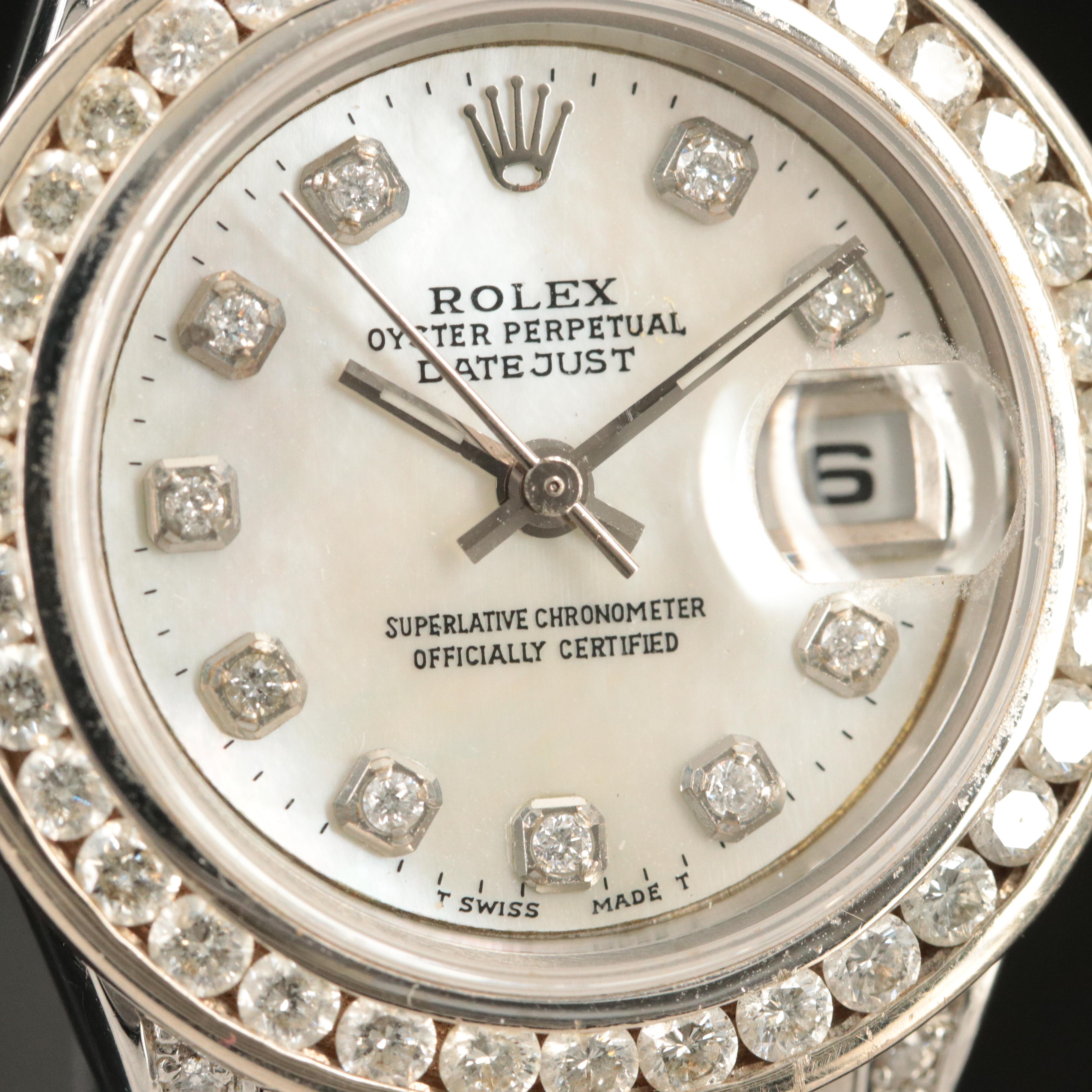 2004 Rolex 1.34 CTW Custom Diamond Dial Datejust Watch